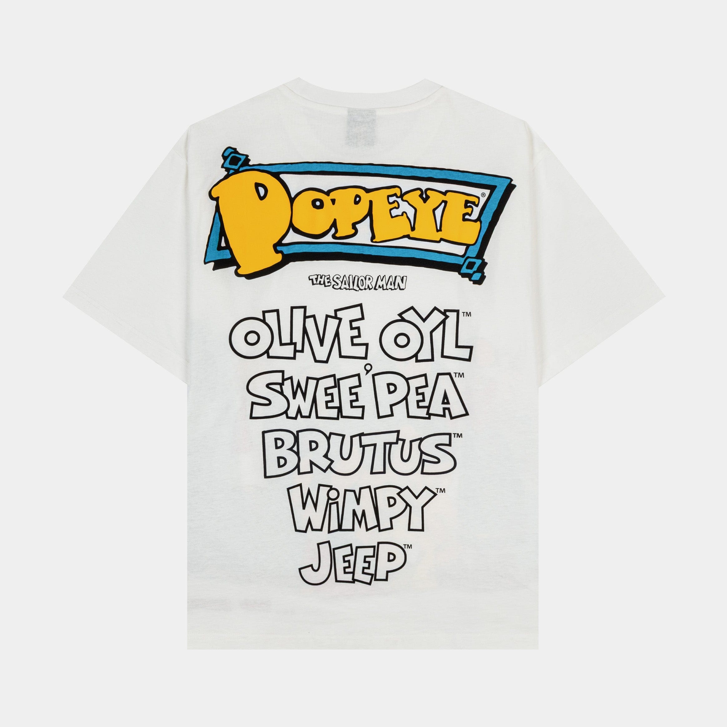 POPEYE X SP SP x Popeye Family Mens Short Sleeve Shirt (White/Blue)