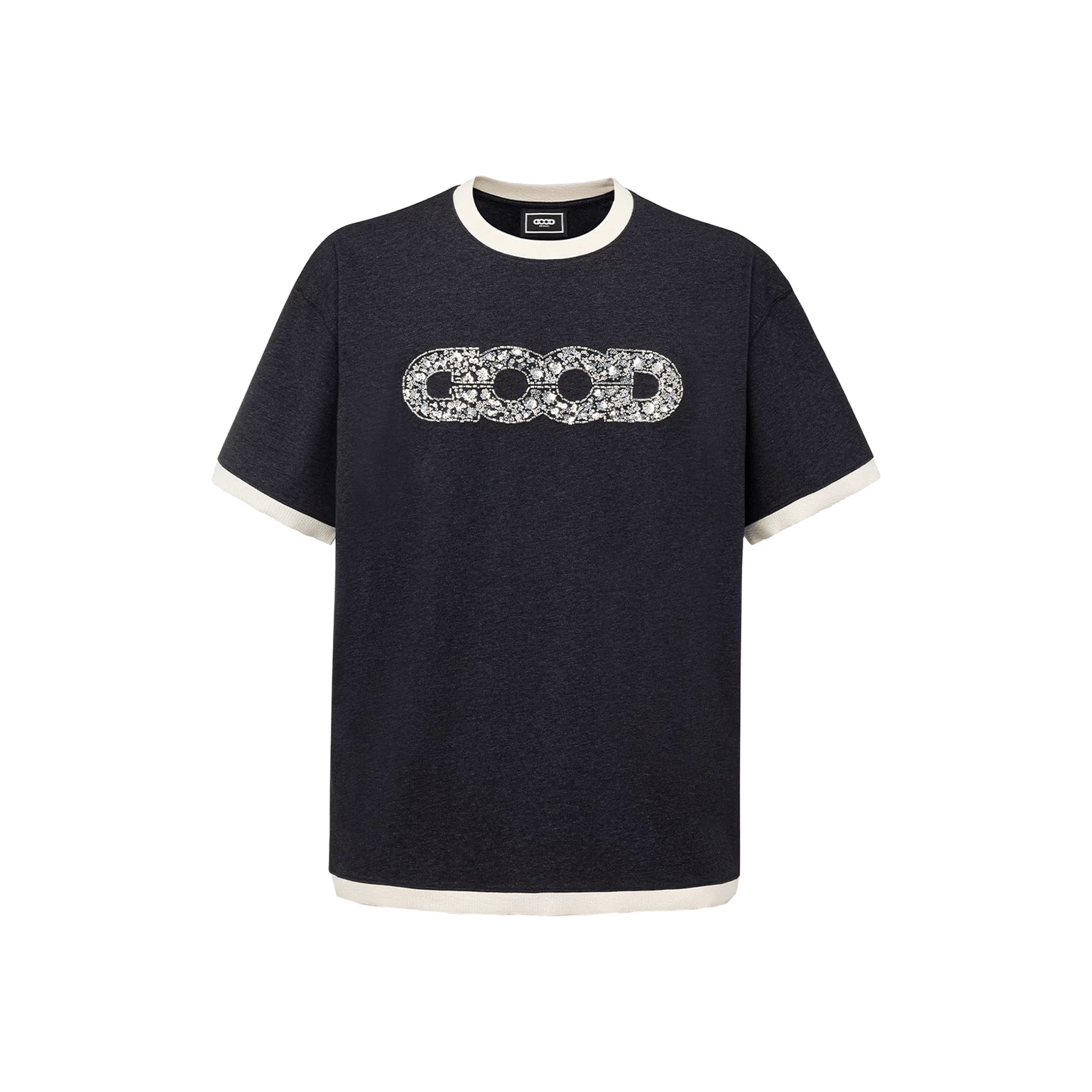 GOODBRAND Floral Yard Sequin Globe Tee Black (SS26)