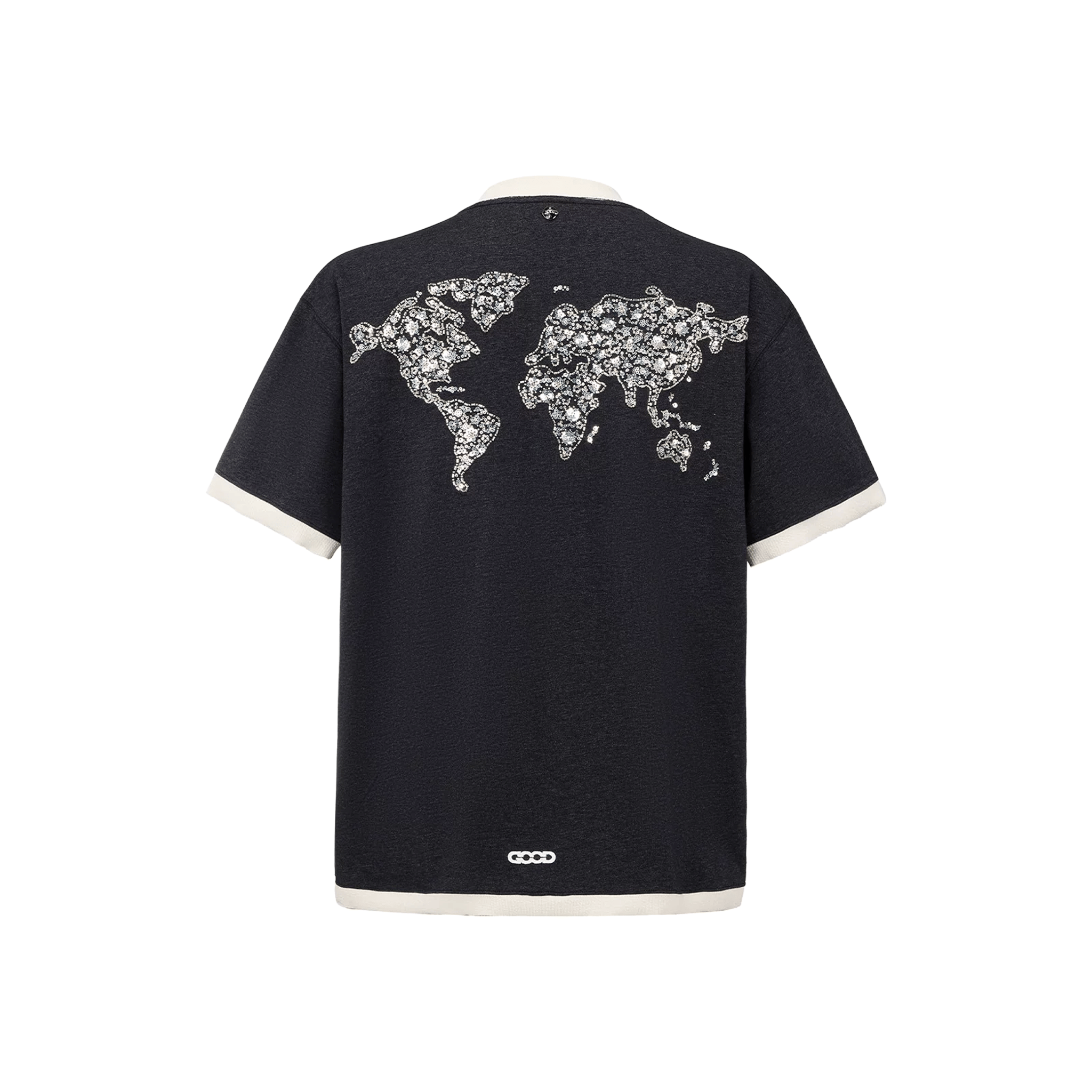 GOODBRAND Floral Yard Sequin Globe Tee Black (SS26)