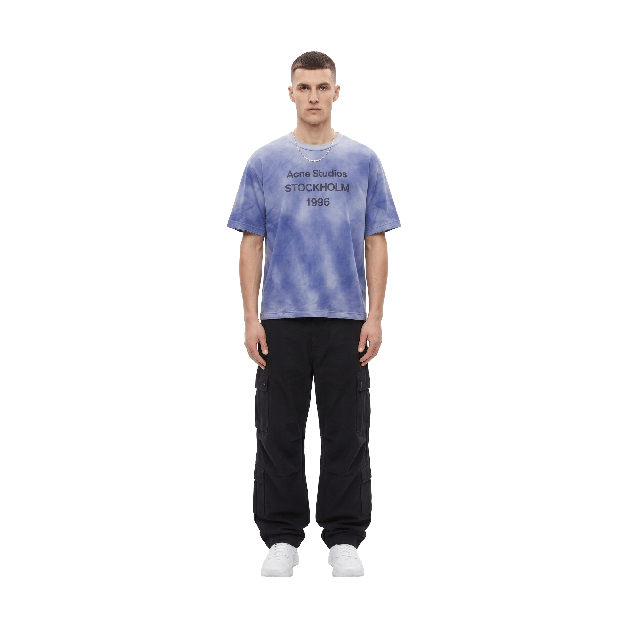 Represent ACNE STUDIOS Exford Distressed Logo Print Tee Dusty Blue (SS25)