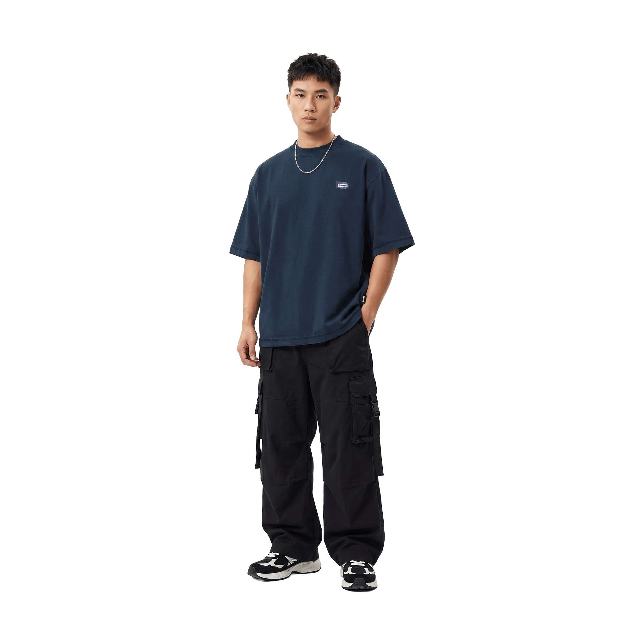 SLOWDOWN Transparent Tape Basic Blue Tee (SS26)