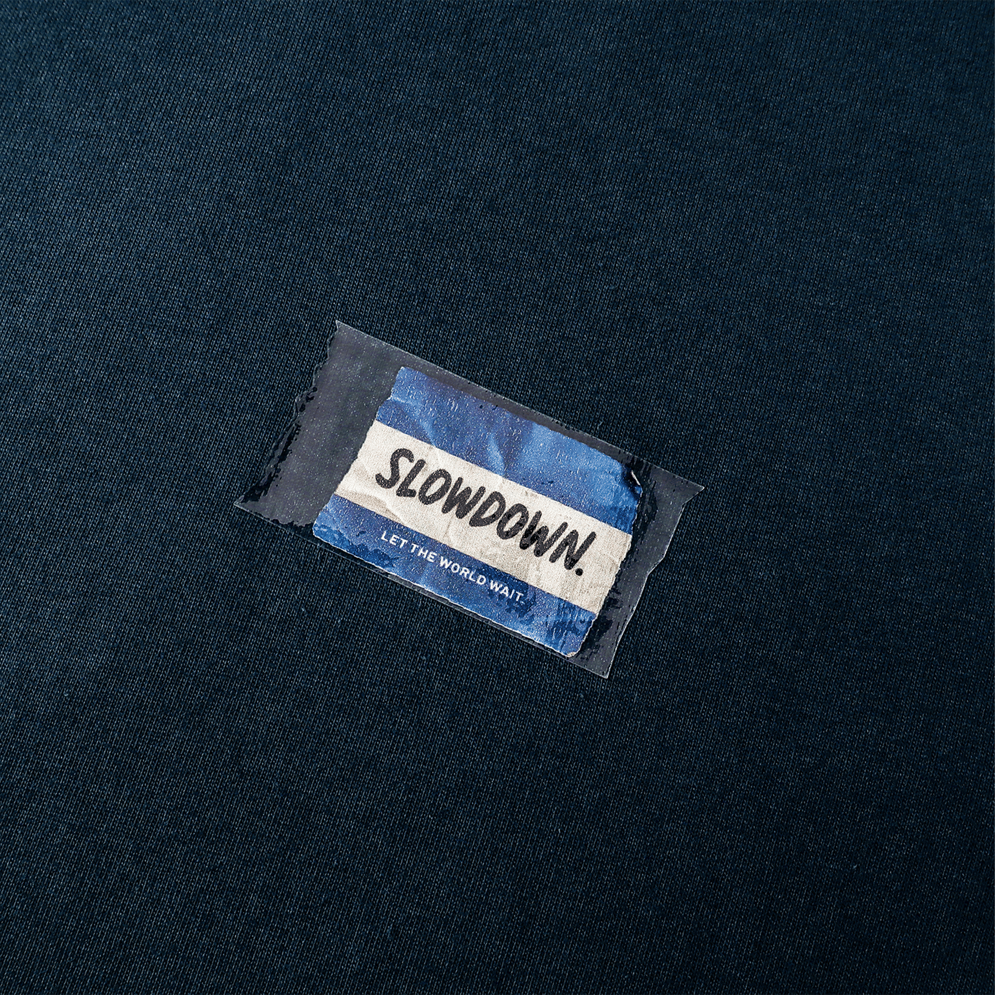 SLOWDOWN Transparent Tape Basic Blue Tee (SS26)