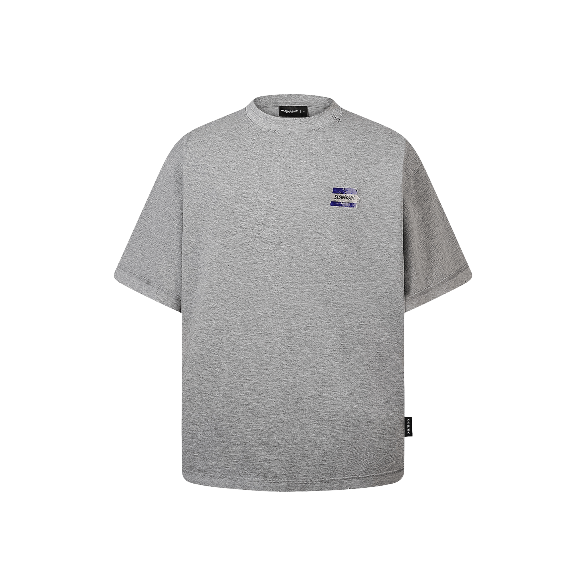 SLOWDOWN Transparent Tape Basic Grey Tee (SS26)