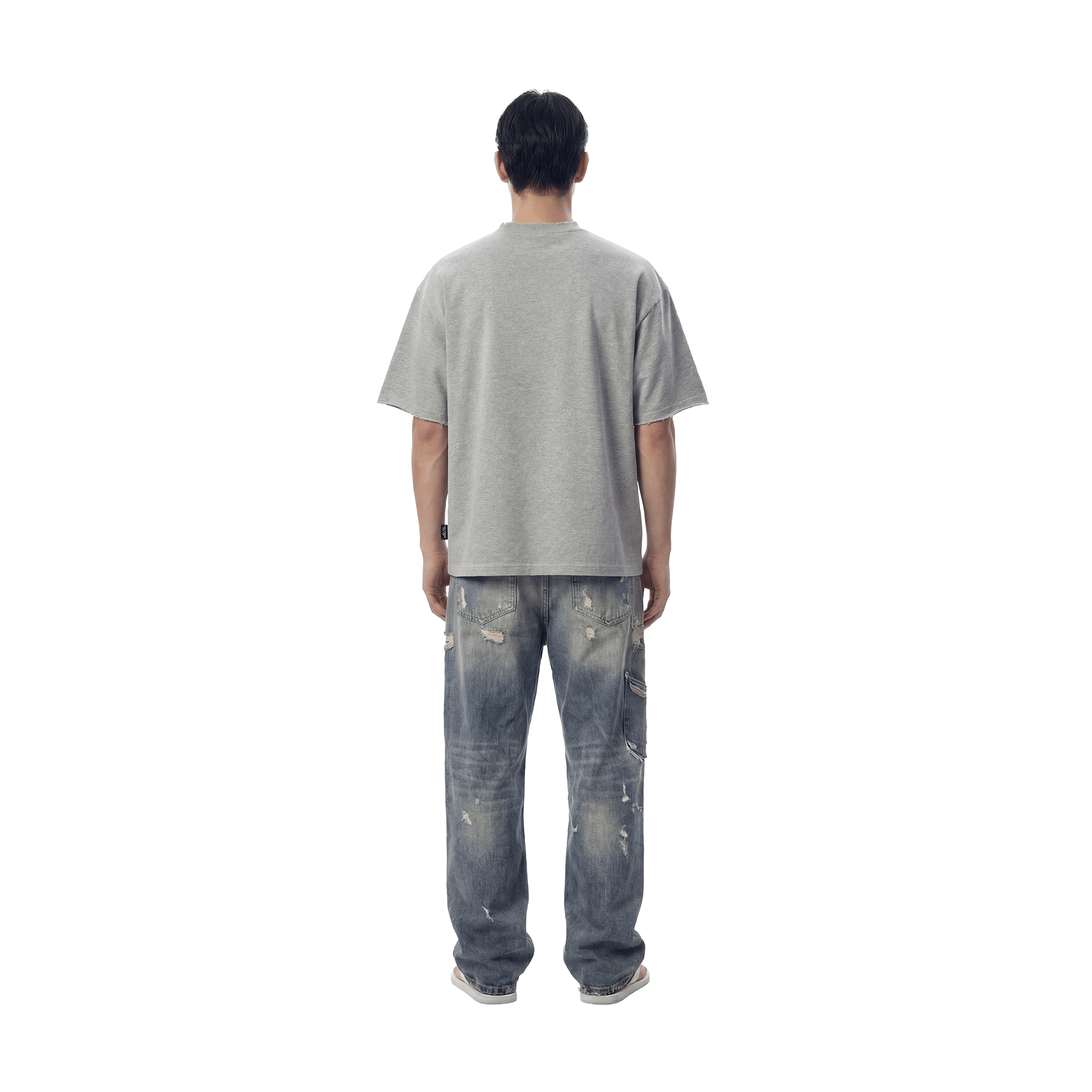 SLOWDOWN Transparent Tape Basic Grey Tee (SS26)