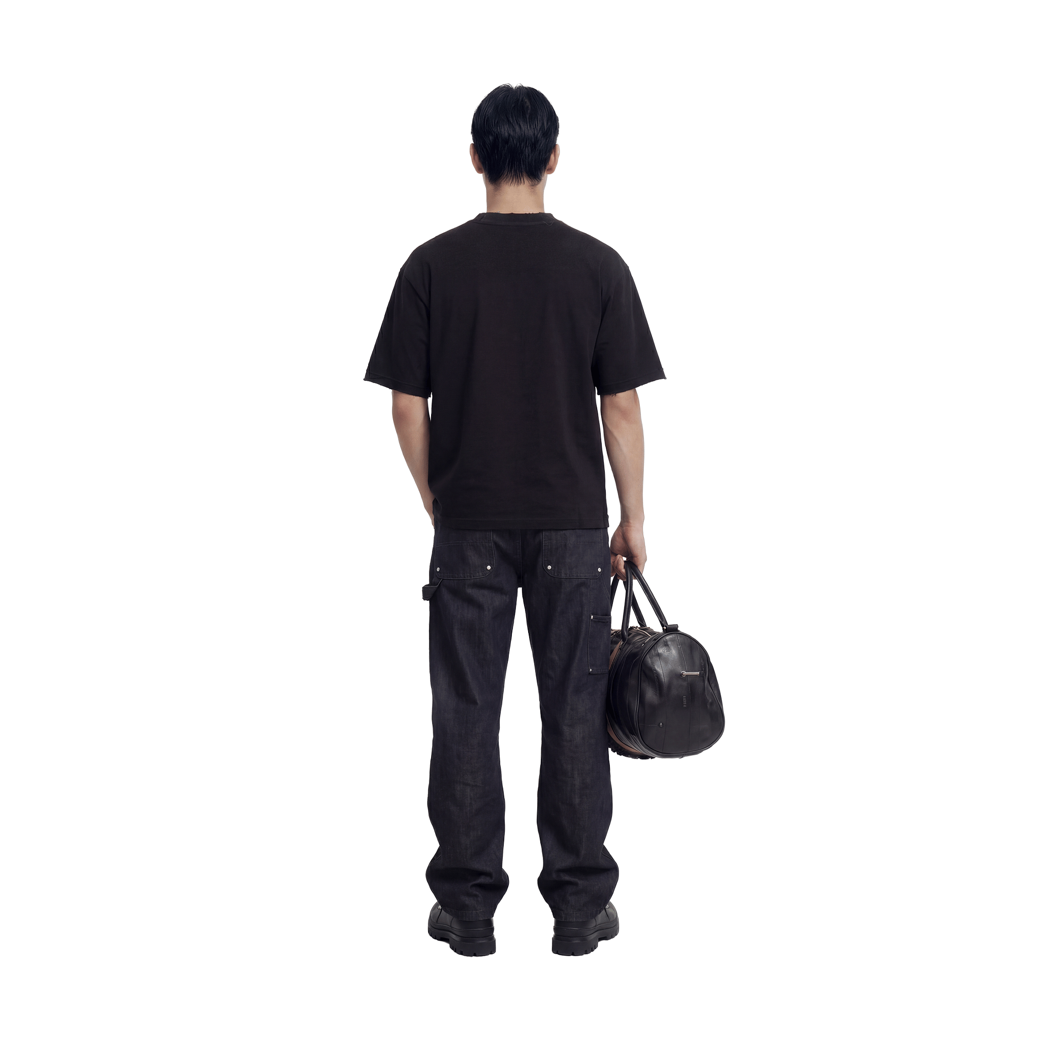 SLOWDOWN Transparent Tape Basic Black Tee (SS26)