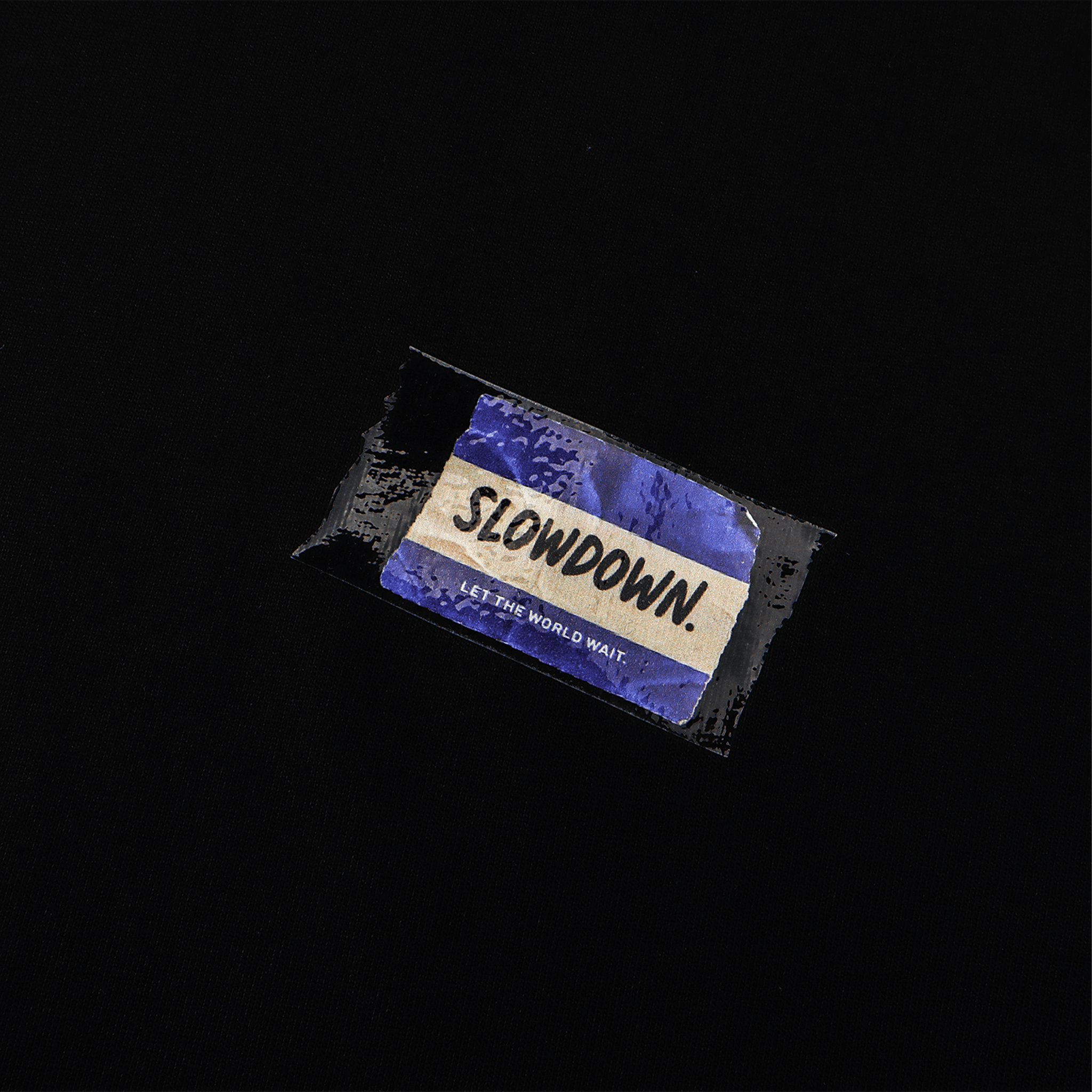SLOWDOWN Transparent Tape Basic Black Tee (SS26)