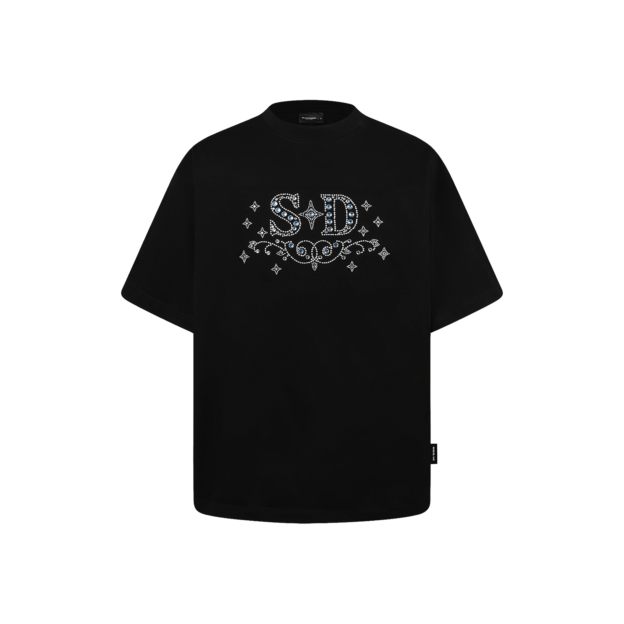 SLOWDOWN Rhinestone Embellished Tee Black (SS26)
