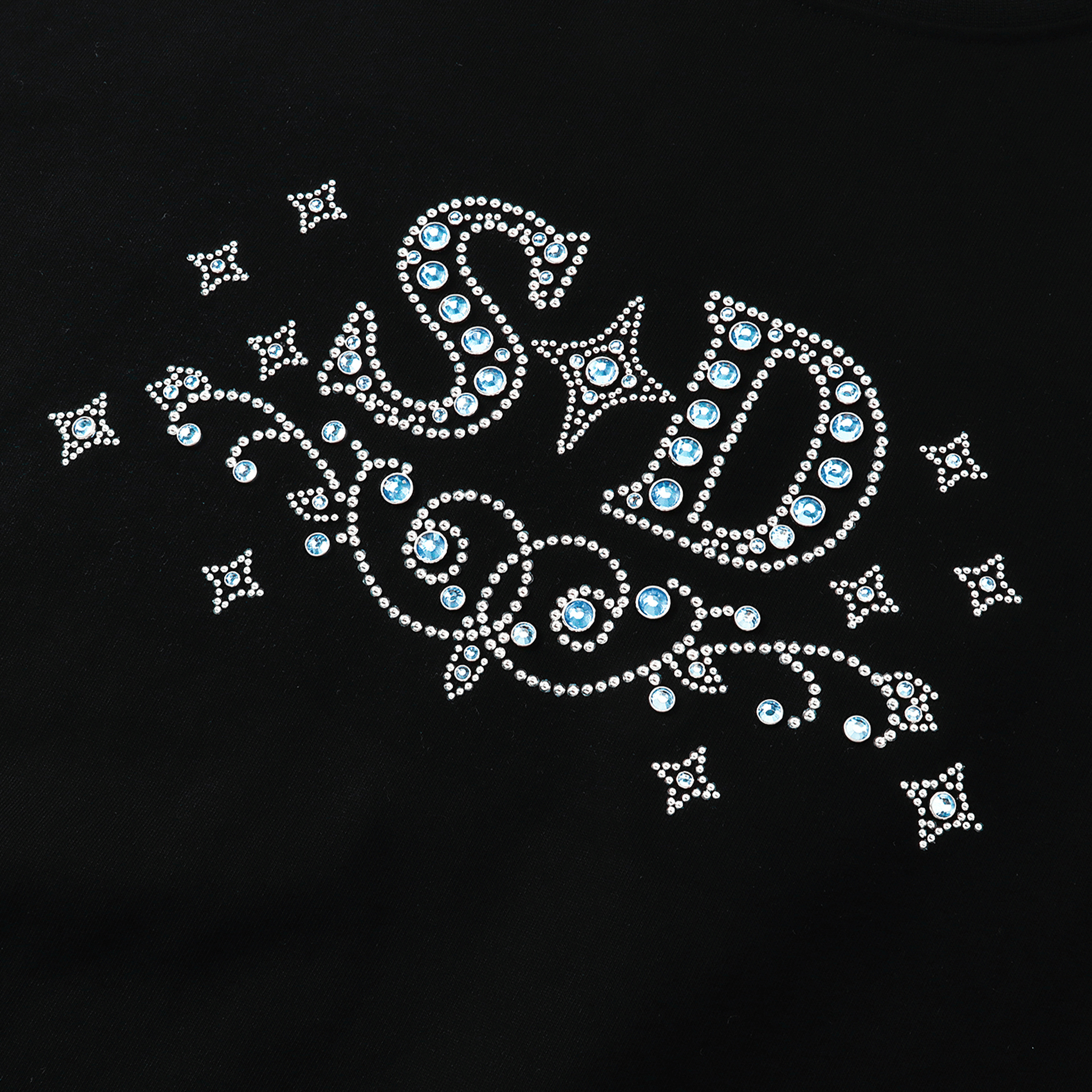 SLOWDOWN Rhinestone Embellished Tee Black (SS26)