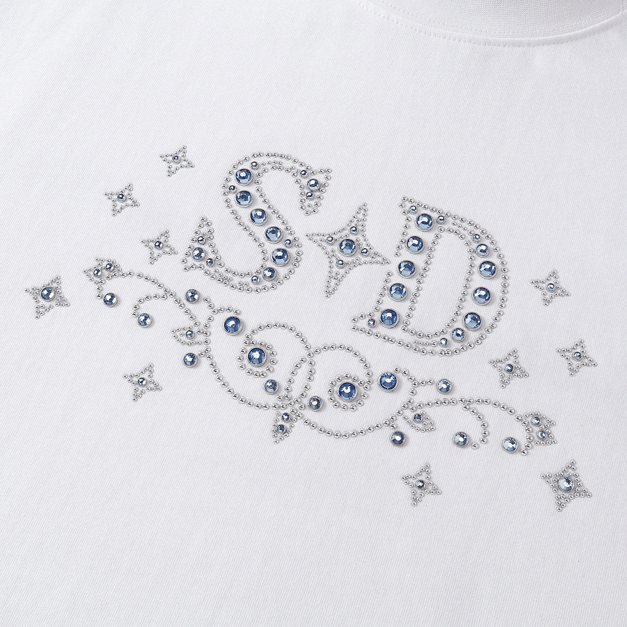 SLOWDOWN Rhinestone Embellished Tee White (SS26)