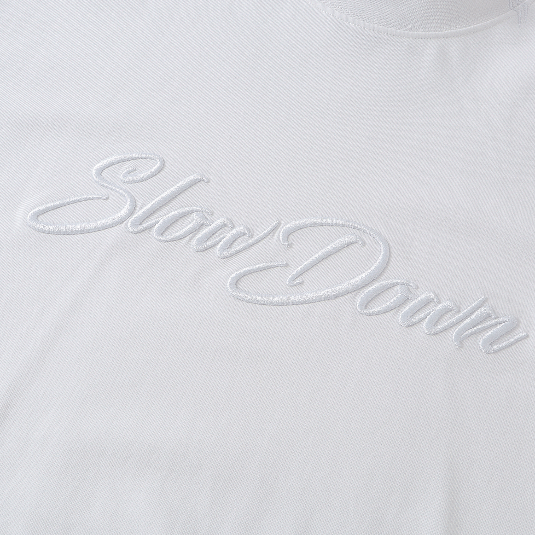 SLOWDOWN 3D Embroidery Tee White (SS26)