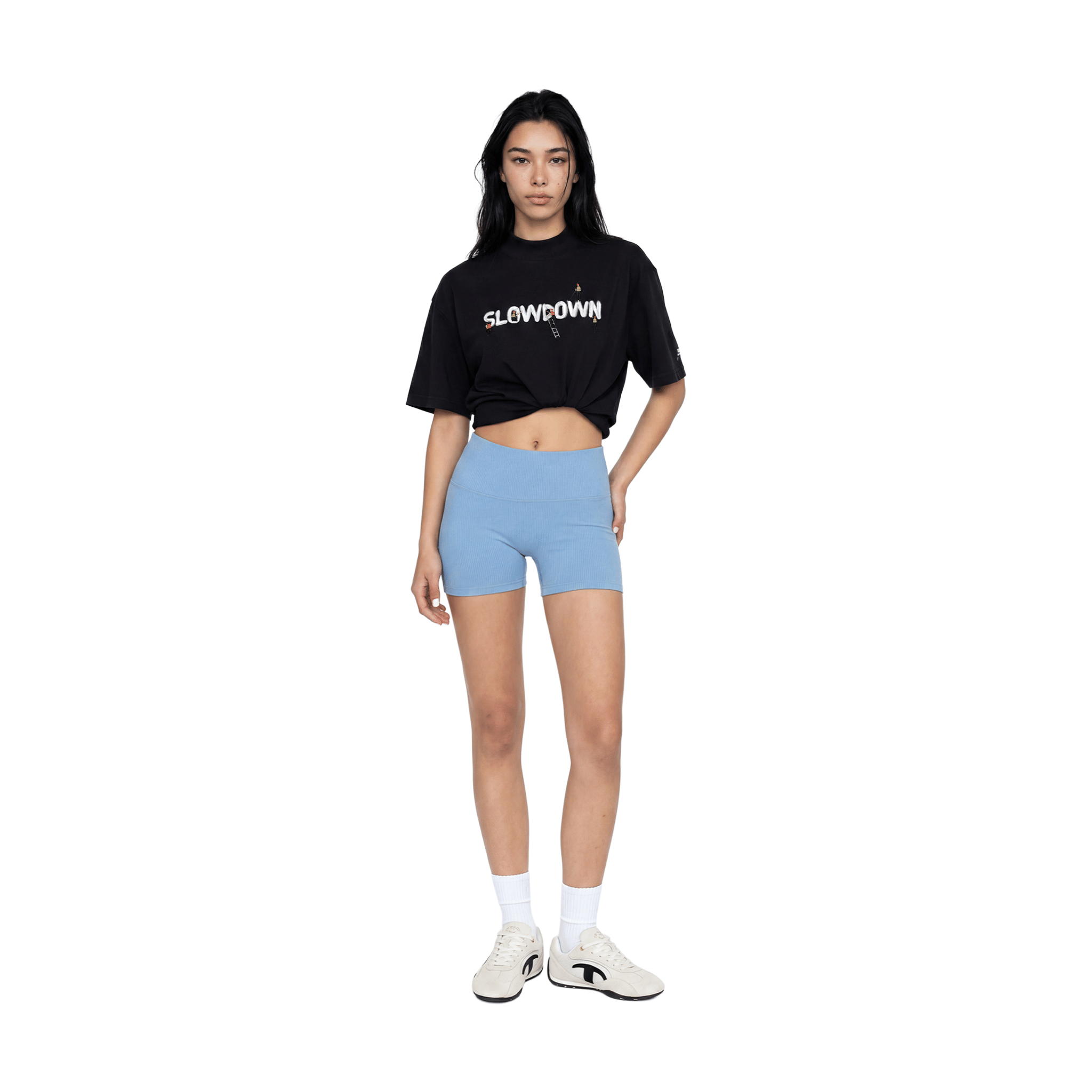 SLOWDOWN Painter Inspired 3D Puff Embroidery Tee Black (SS26)