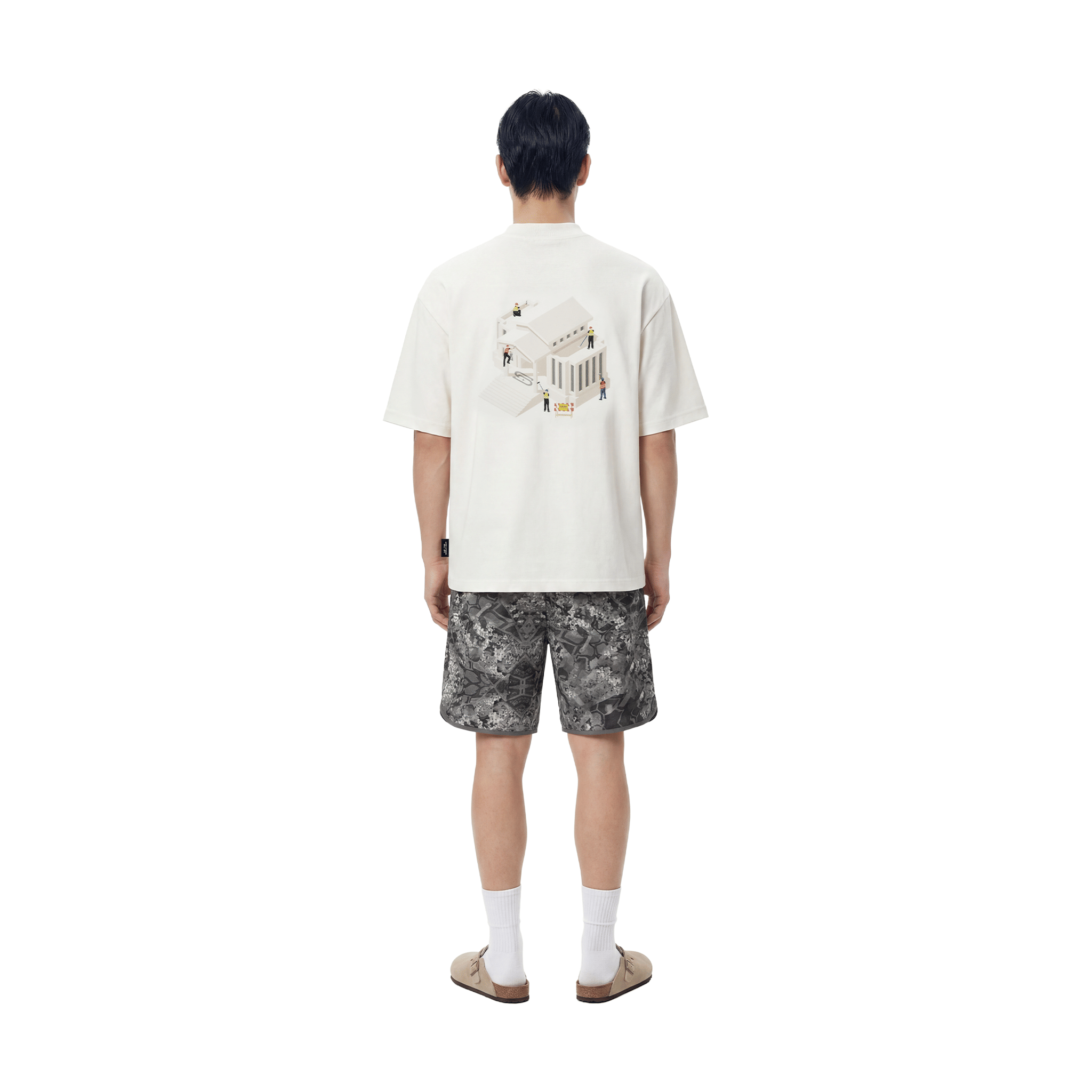 SLOWDOWN Painter Inspired 3D Puff Embroidery Tee White (SS26)