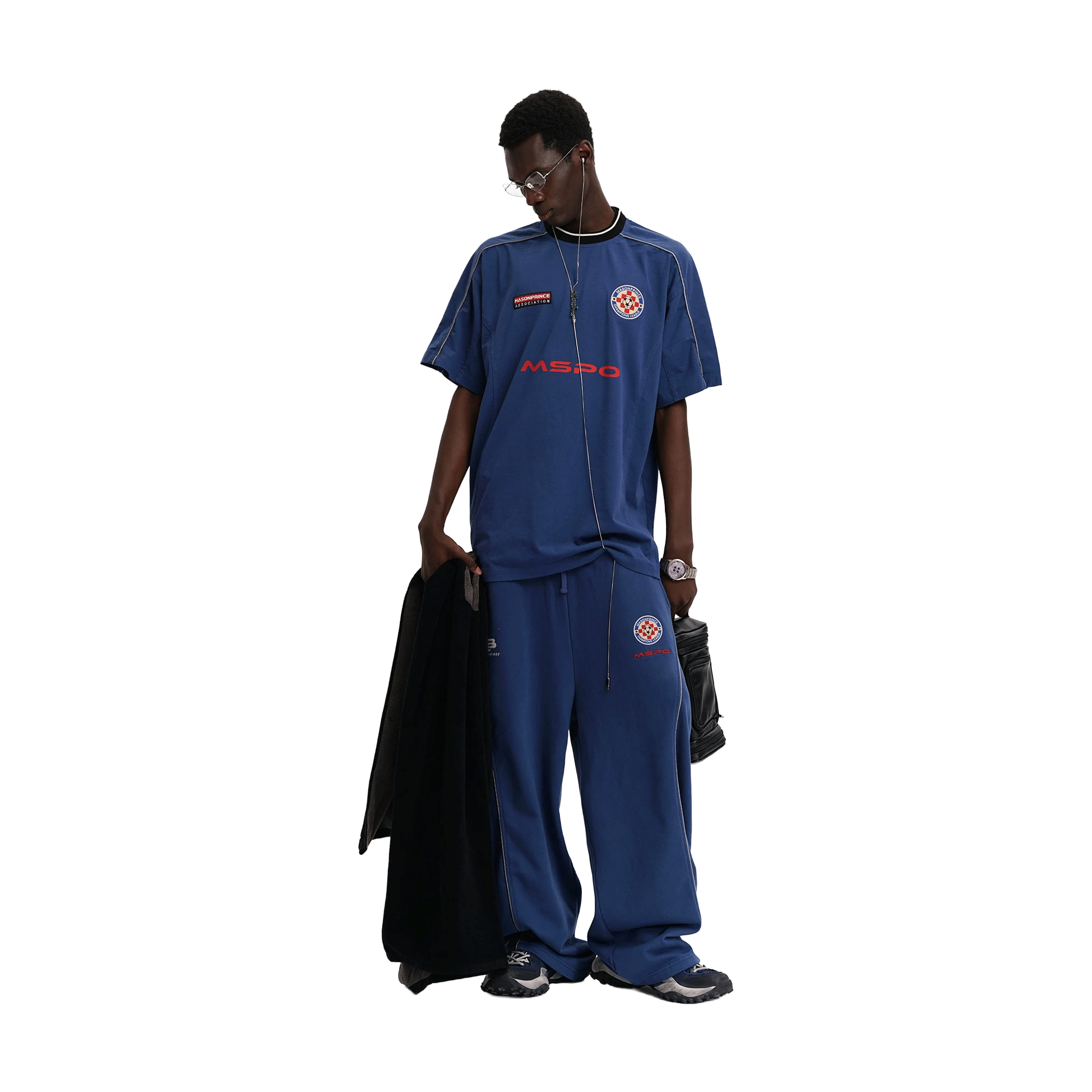 MASONPRINCE Reconstructed Appliqué Embroidery Tee Blue (SS26)
