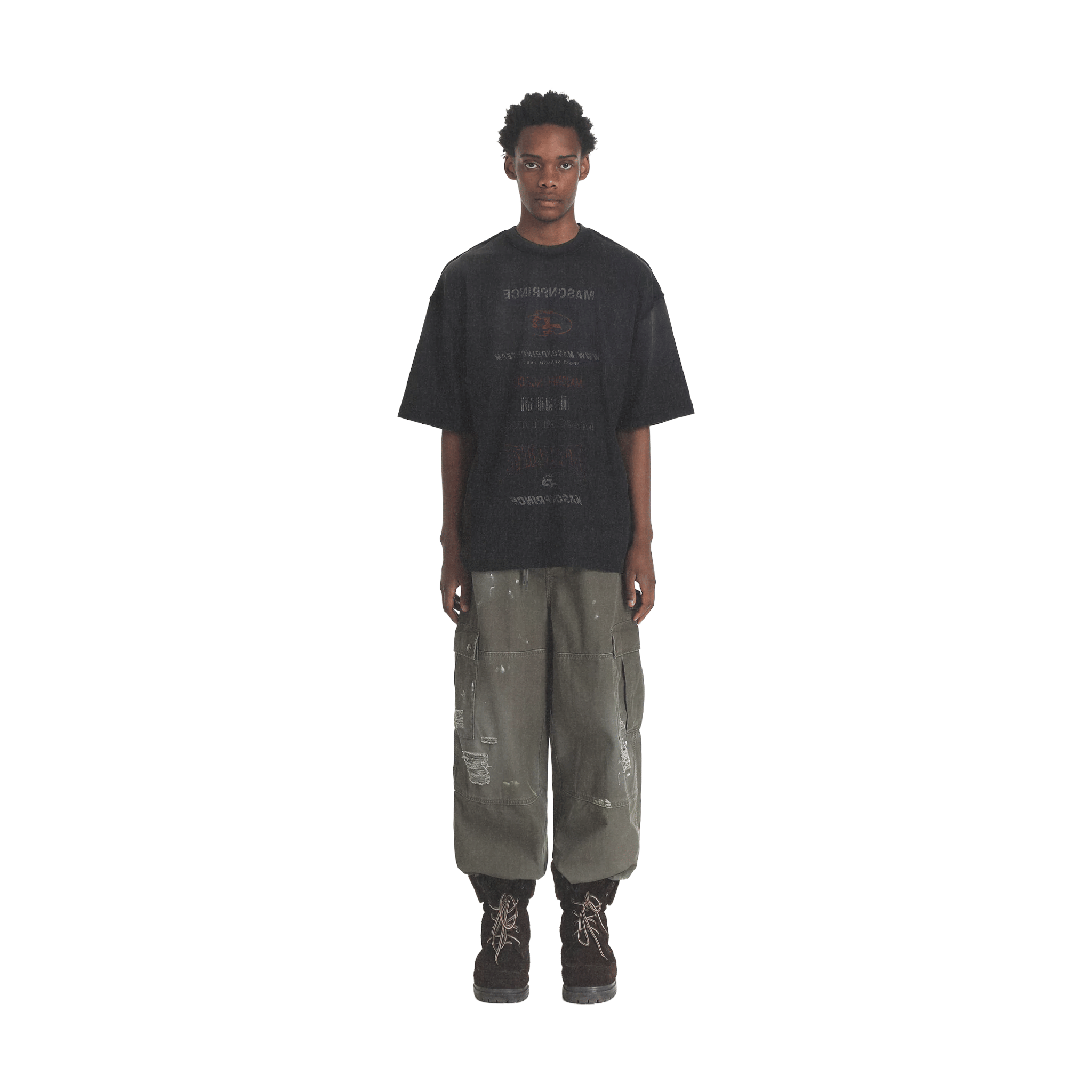 MASONPRINCE Breakthrough Thinking Distressed Tee Washed Black (FW24)