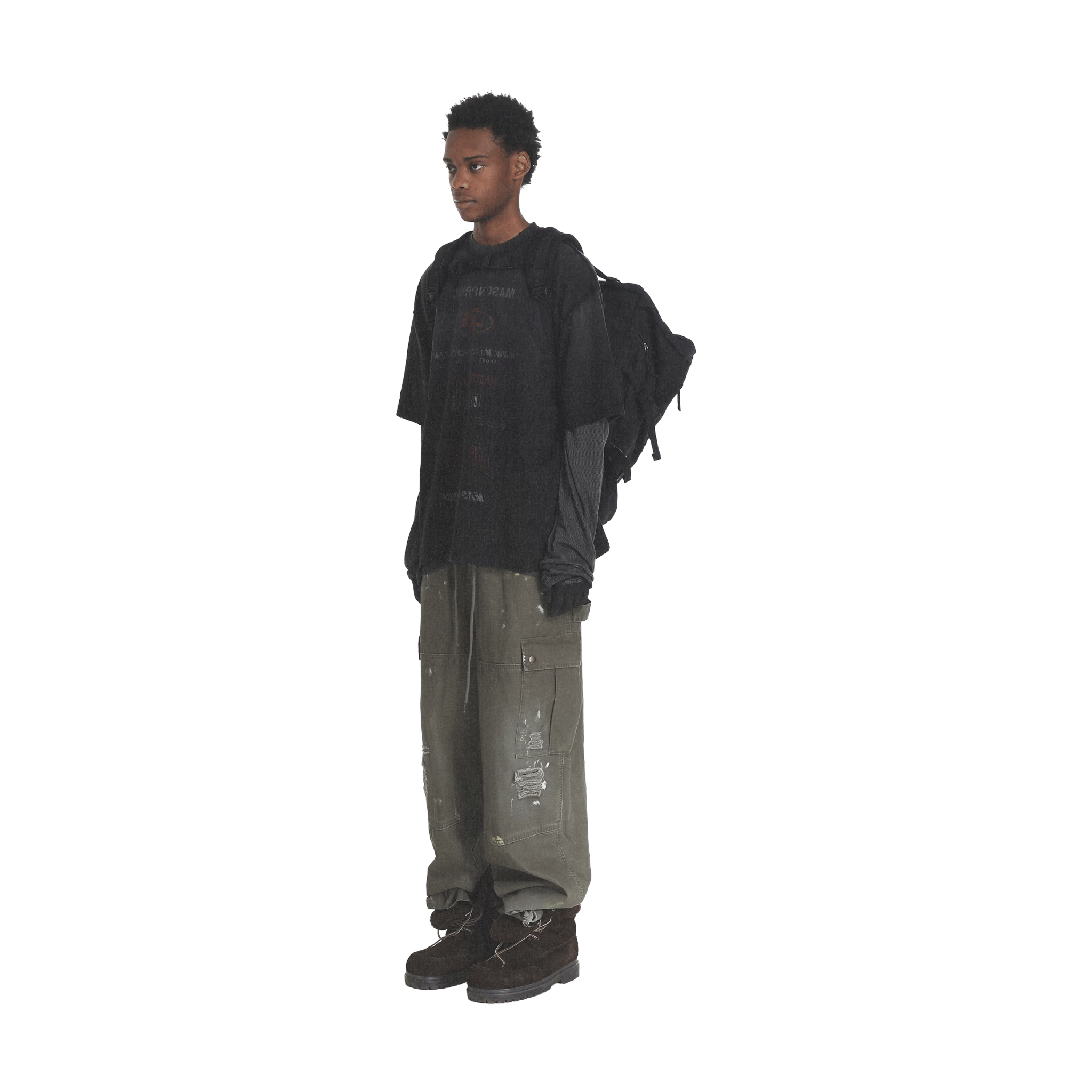 MASONPRINCE Breakthrough Thinking Distressed Tee Washed Black (FW24)