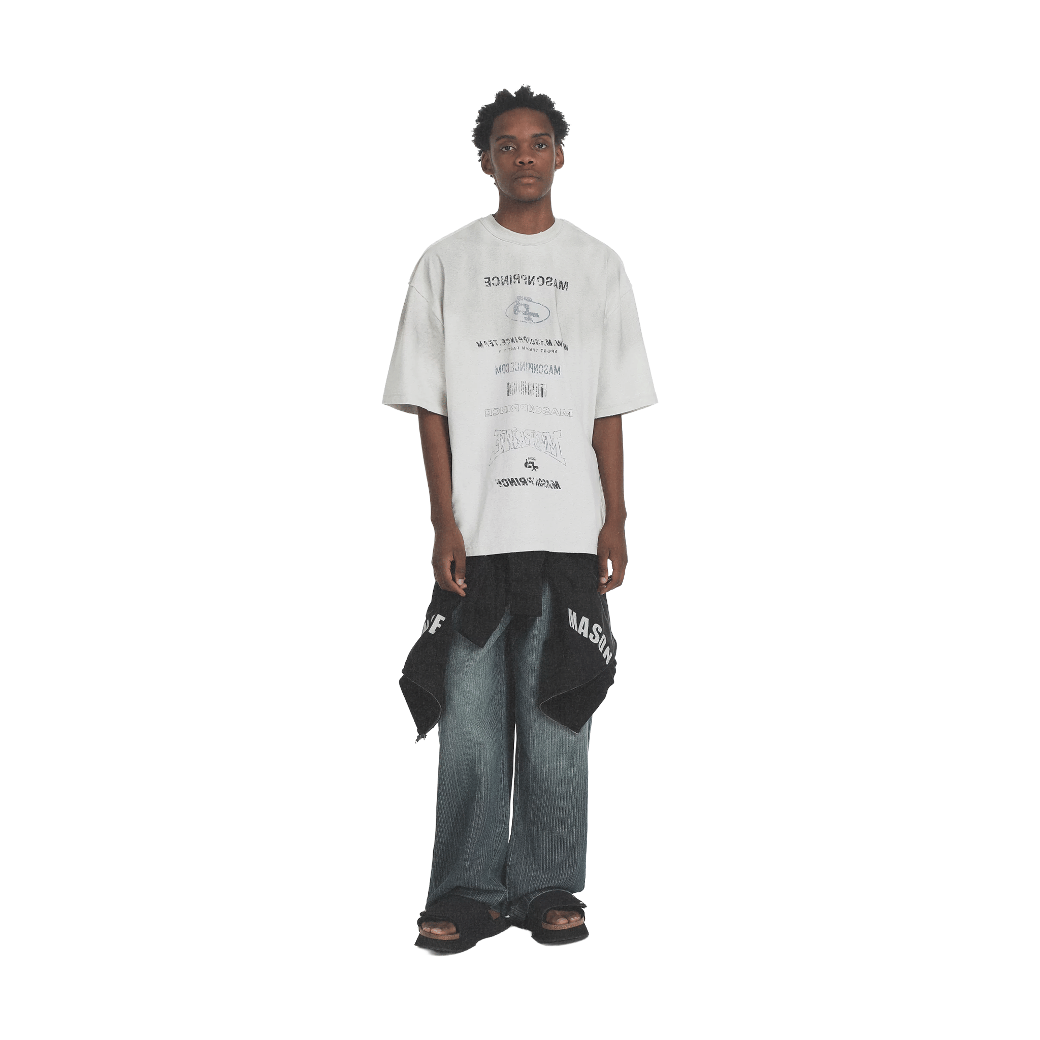 MASONPRINCE Breakthrough Thinking Distressed Tee Whiteish Grey (FW24)