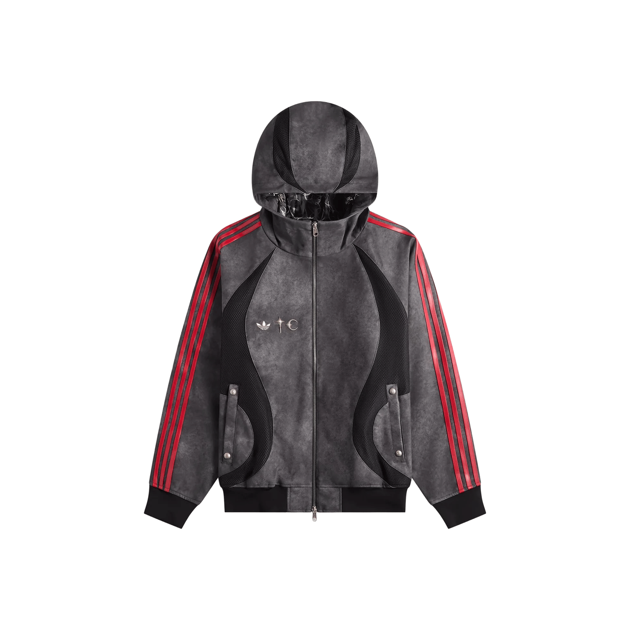 adidas x Thug Club Teamgeist Faux Leather Jacket Black/Antique Silver (FW25)