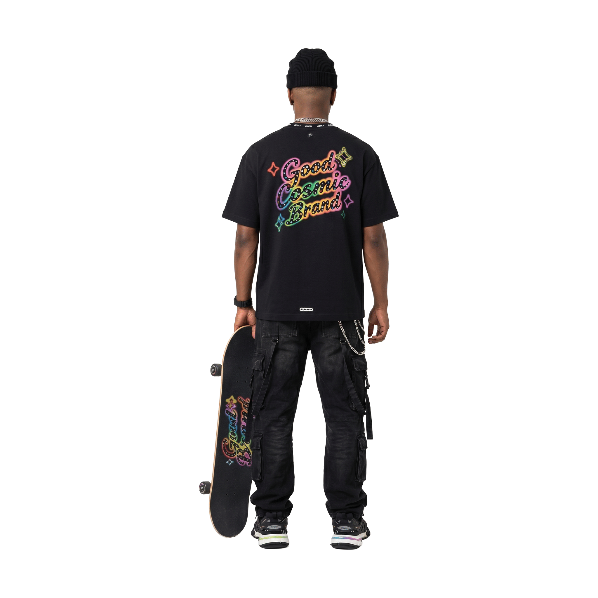 GOODBRAND Colourful Slogan Hot Stamping Tee Black (SS26)