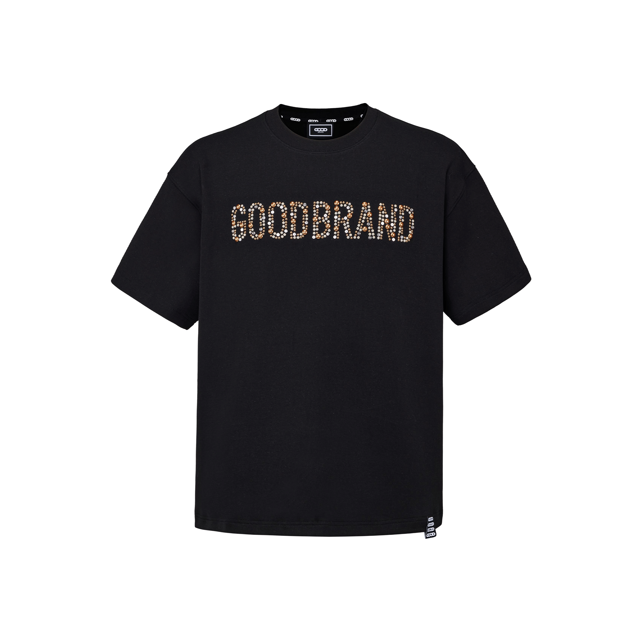 GOODBRAND Slogan Champagne Fragment Tee Black (SS26)