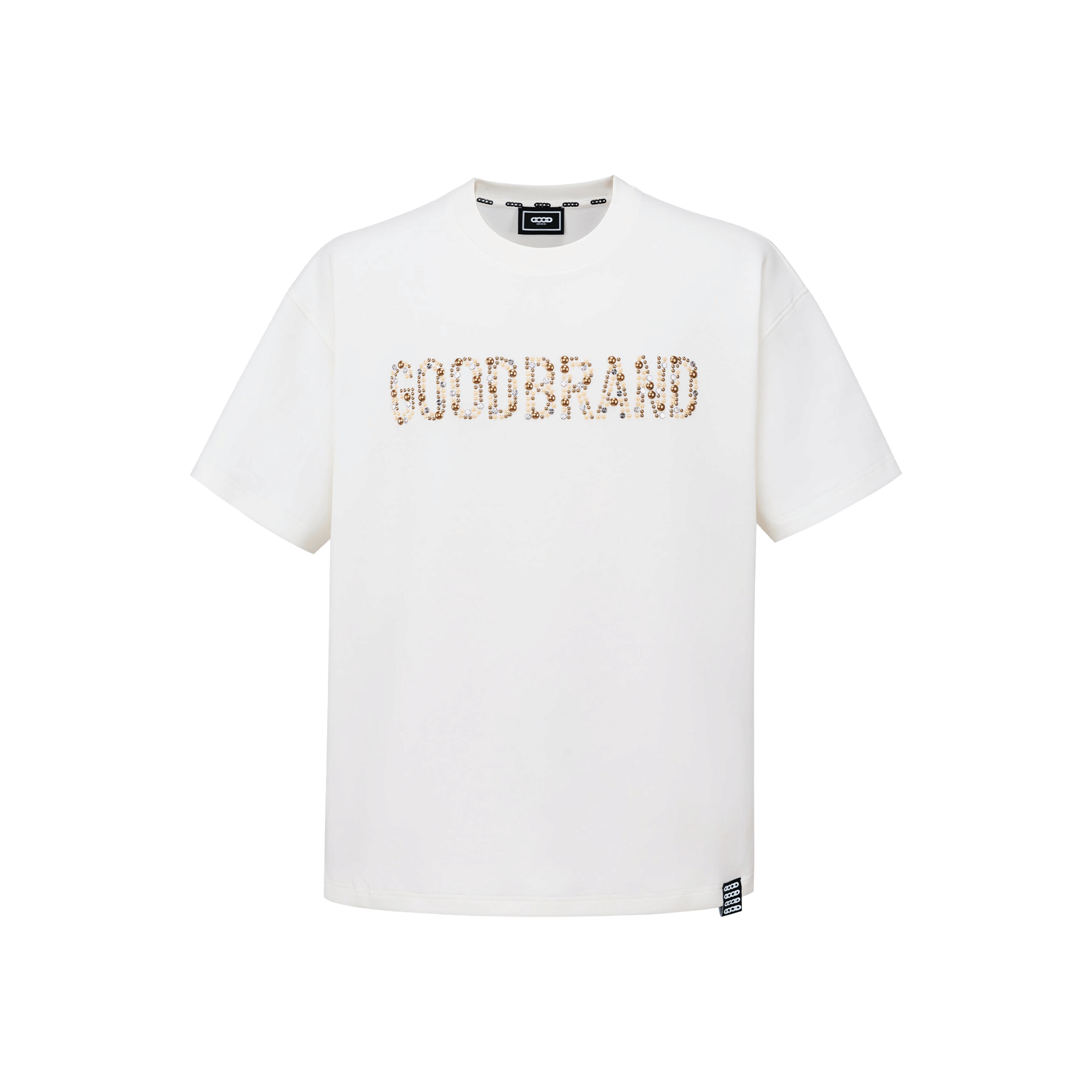 GOODBRAND Slogan Champagne Fragment Tee White (SS26)