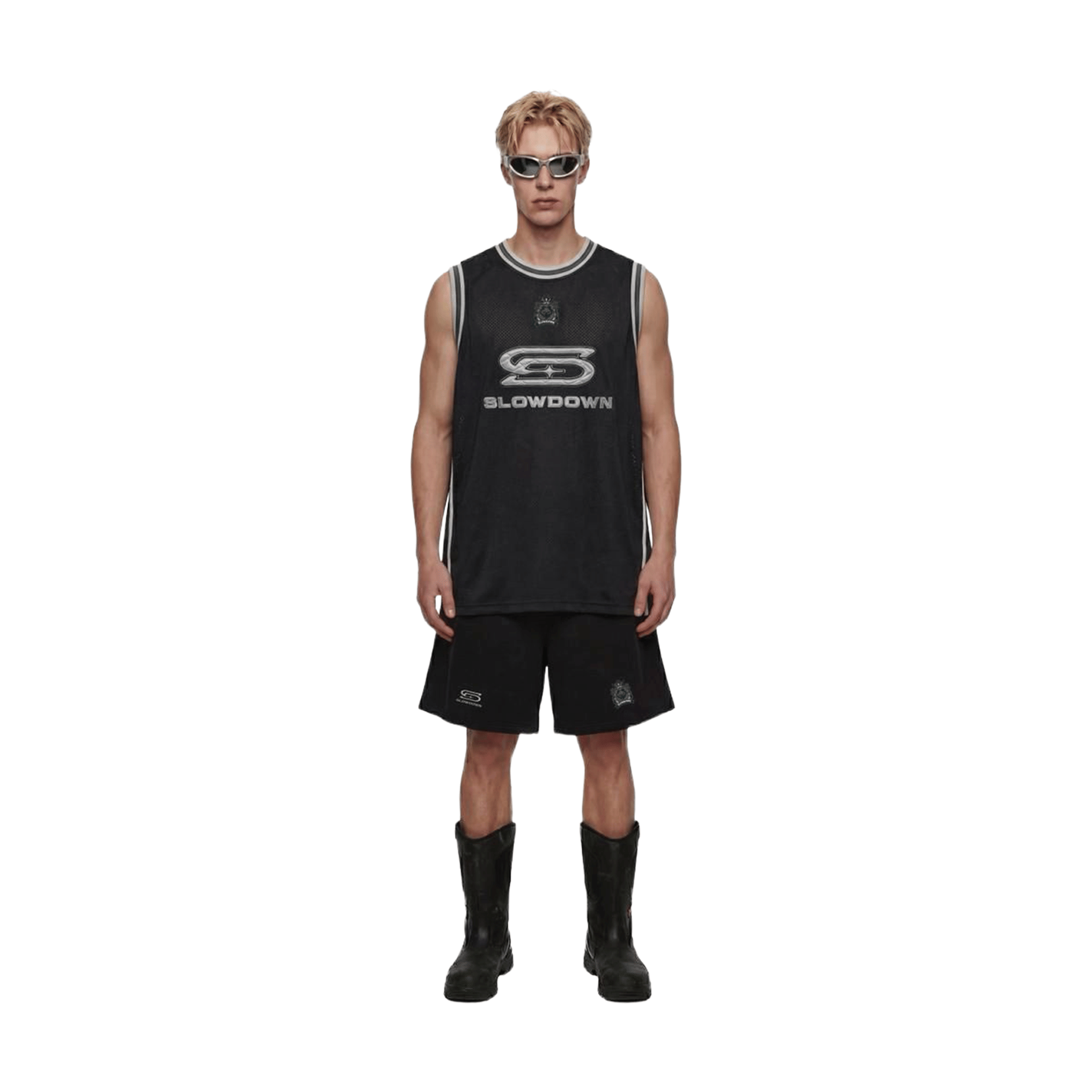 SLOWDOWN Time Out SD Quilted Sleeveless Jersey Black (SS26)