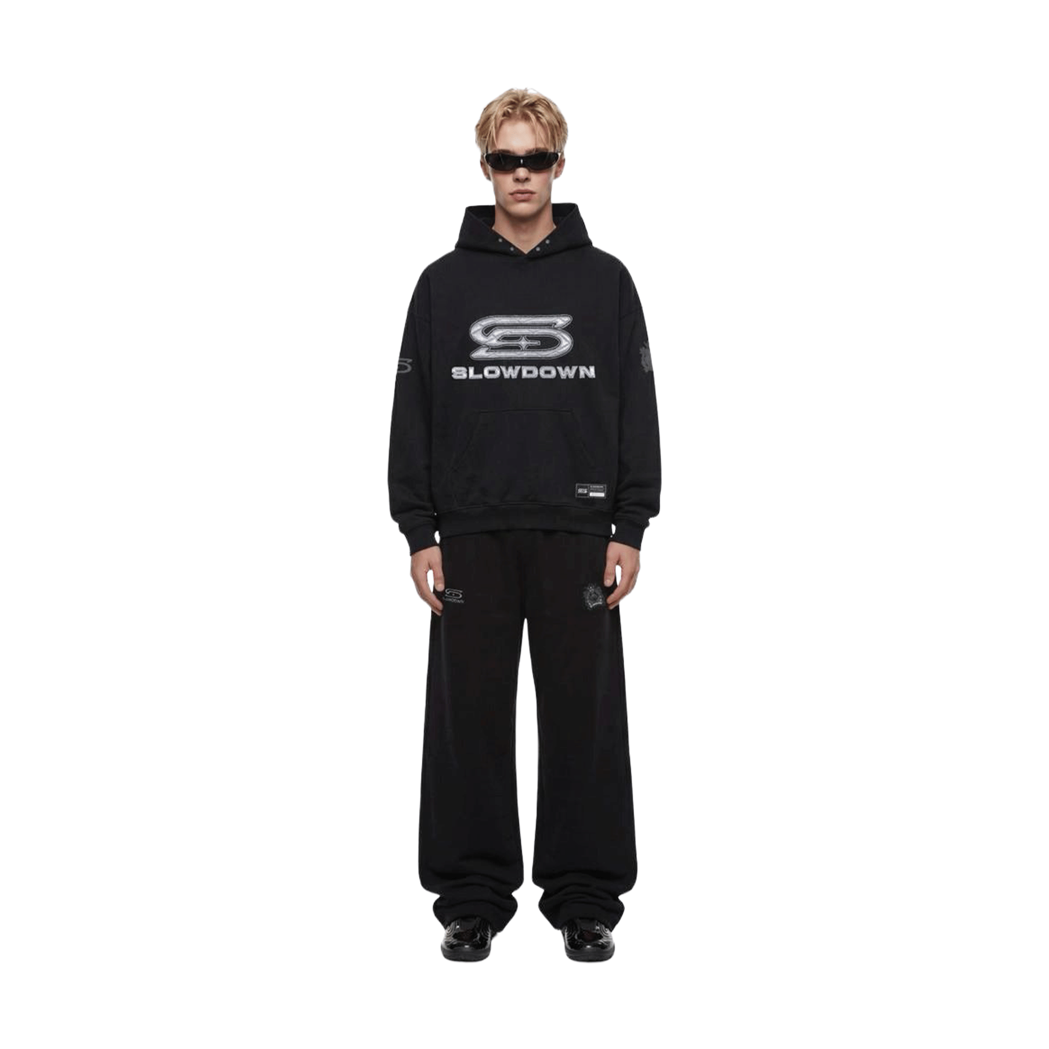 SLOWDOWN Time Out SD Logo Embroidery Sweatpants Black (SS26)