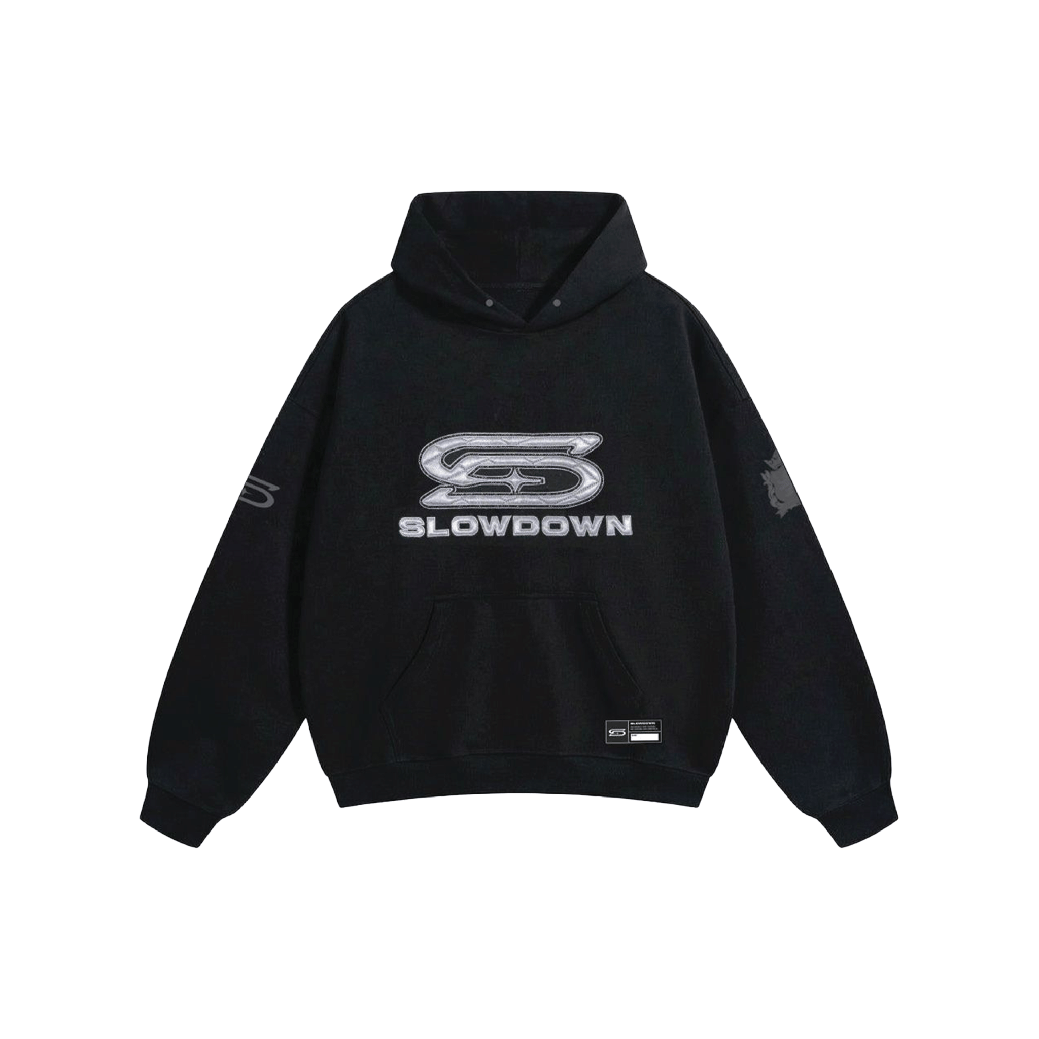 SLOWDOWN Time Out SD Quilted Logo Hoodie Black (SS26)
