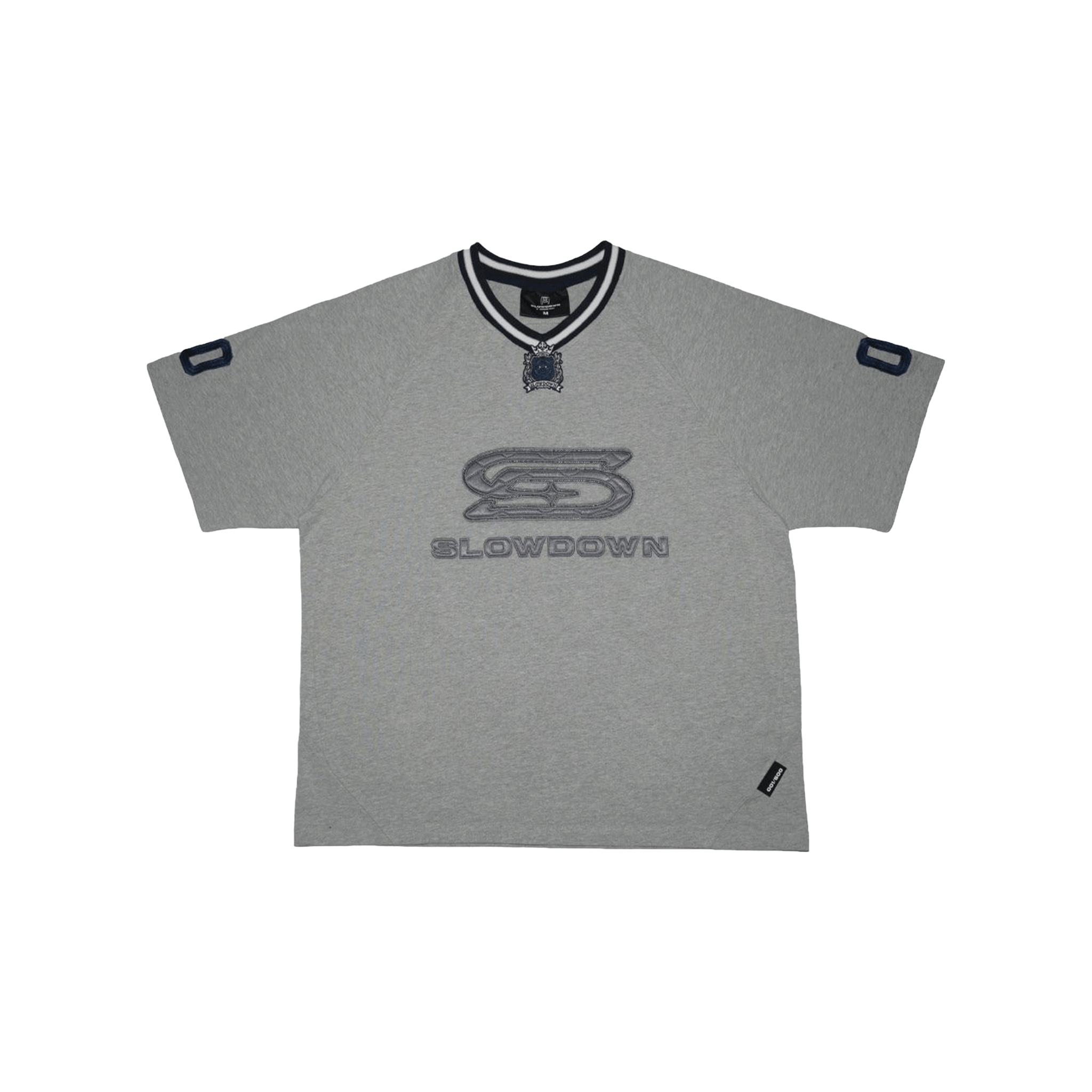 SLOWDOWN Time Out SD Quilted V-Neck Jersey Light Grey (SS26)
