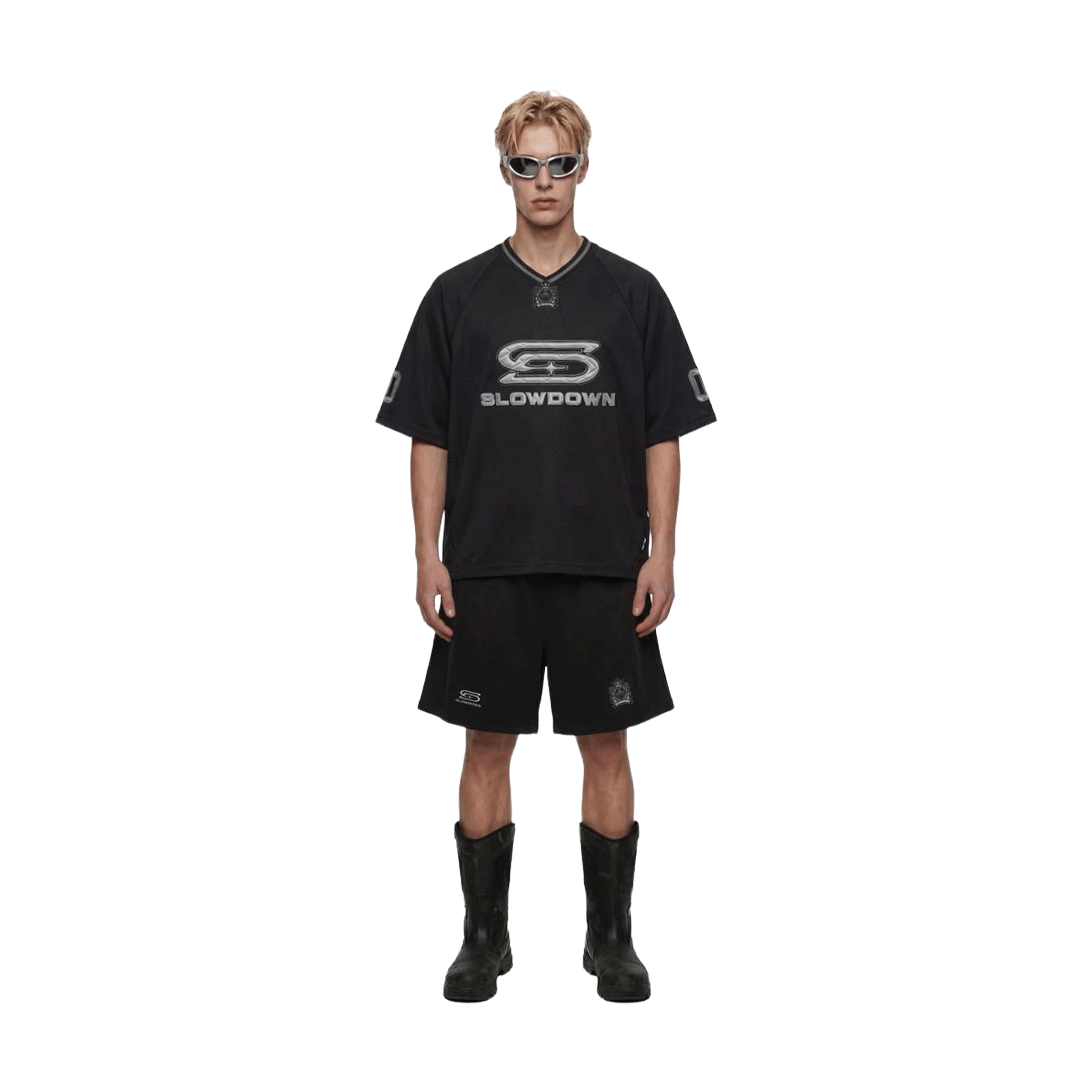 SLOWDOWN Time Out SD Quilted V-Neck Jersey Black (SS26)