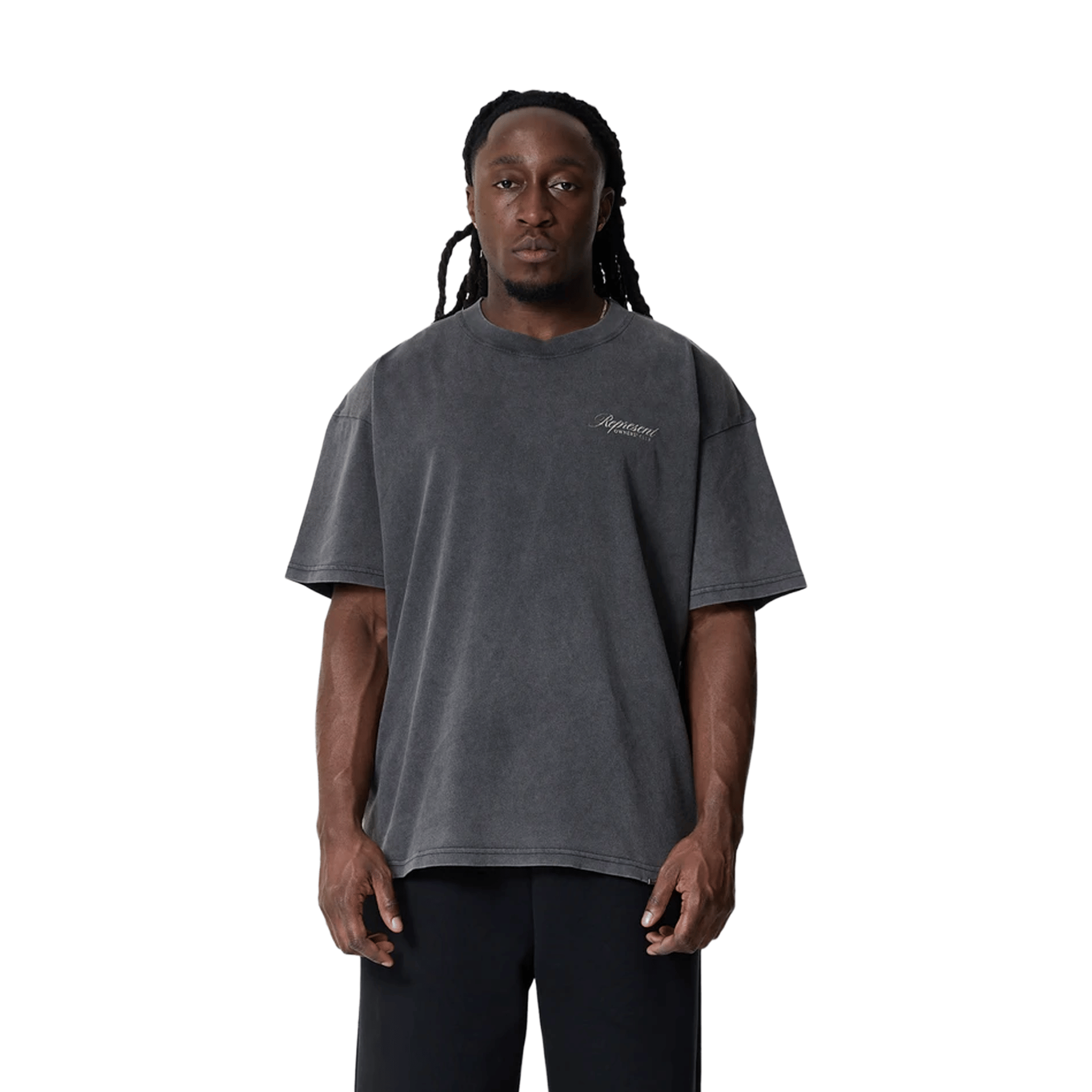 Represent Owners Club Script Tee Vintage Grey (SS26)