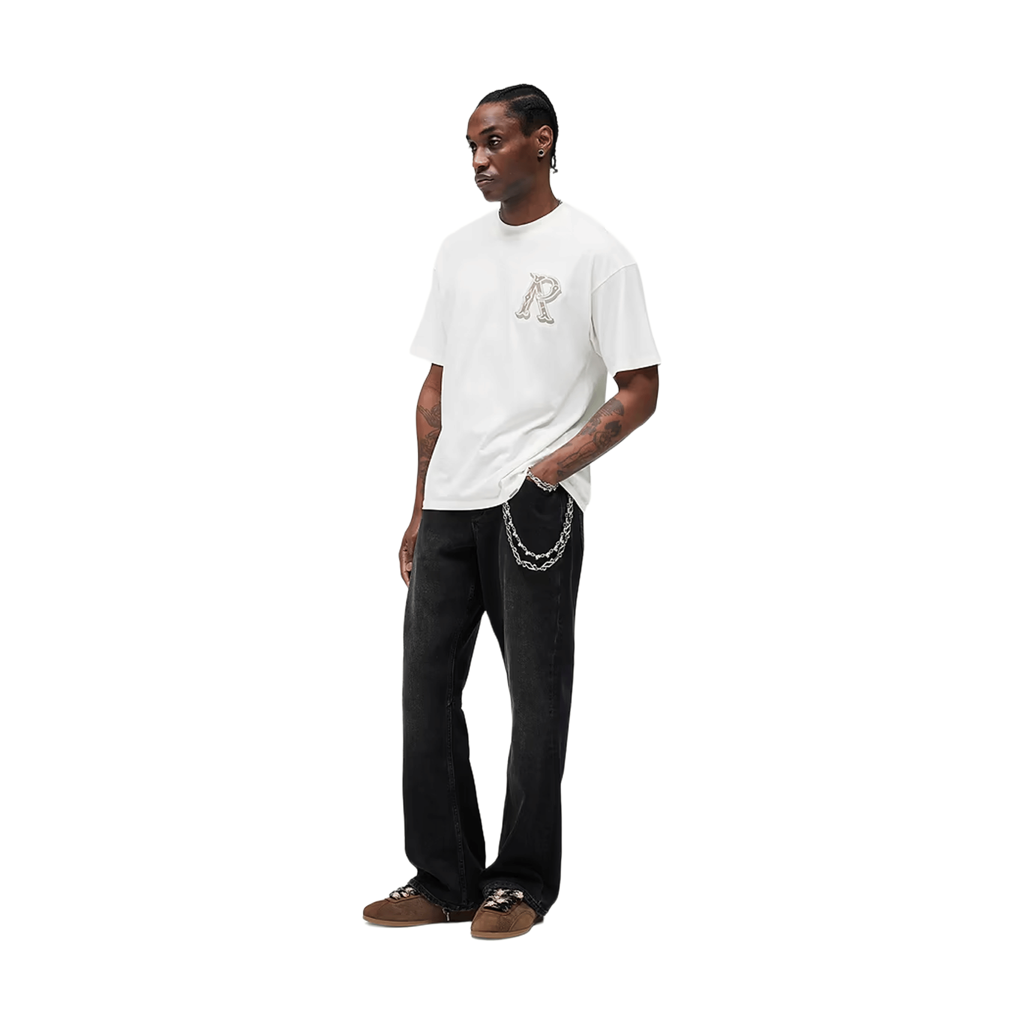 Represent Western Initial Tee Flat White (SS26)