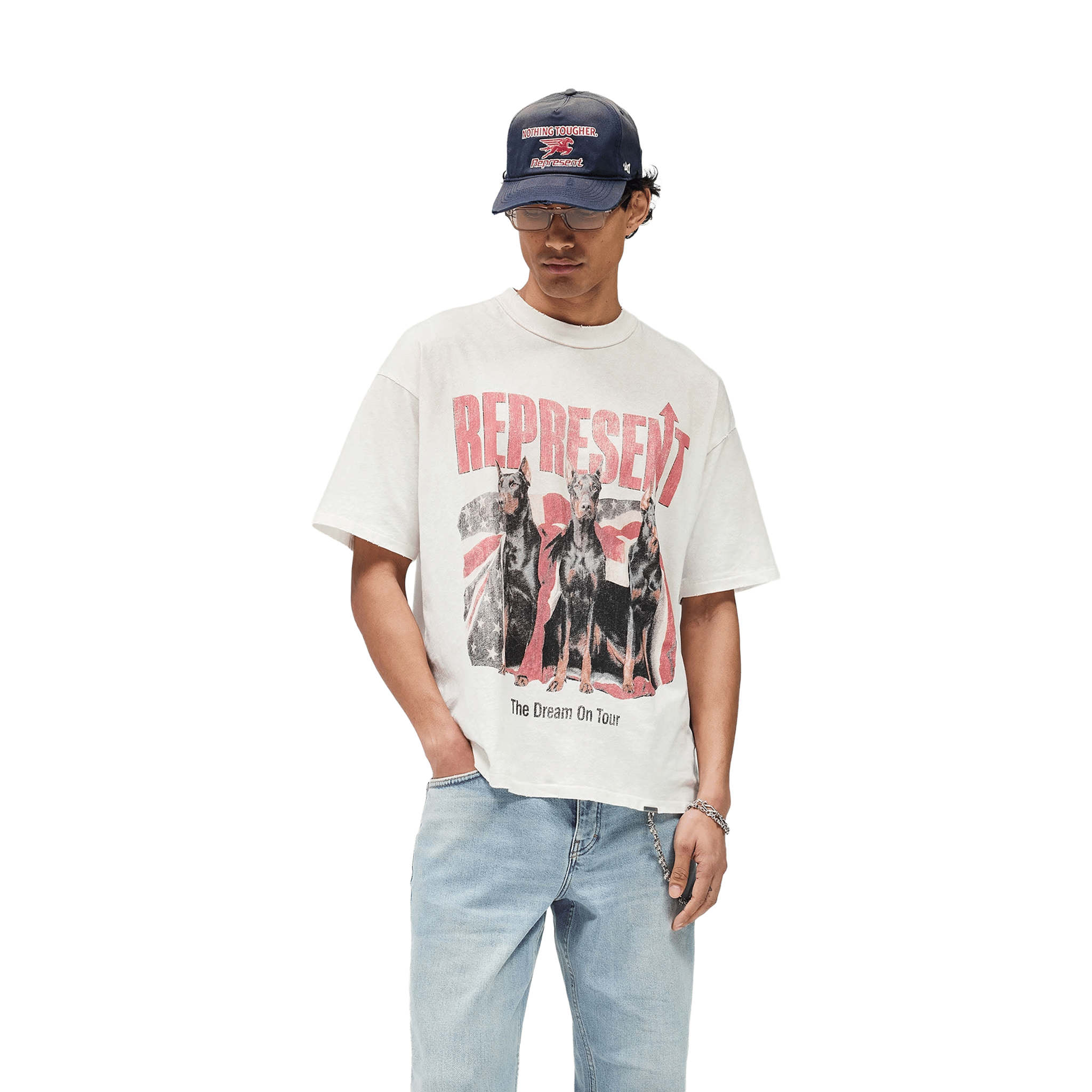 Represent Dream On Tour Tee Washed Ecru (SS26)