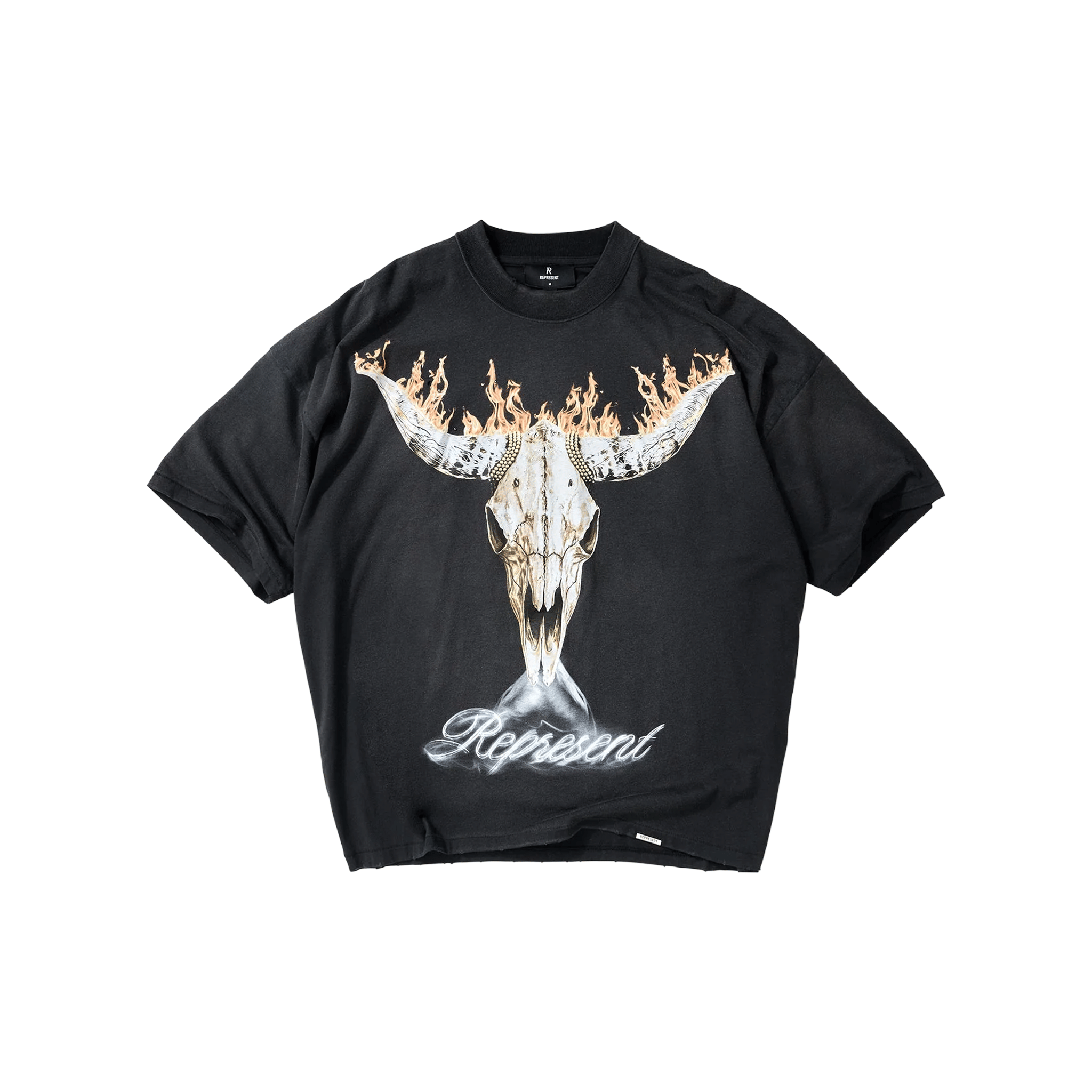 Represent British Cowboys Tee Stained Black (SS26)