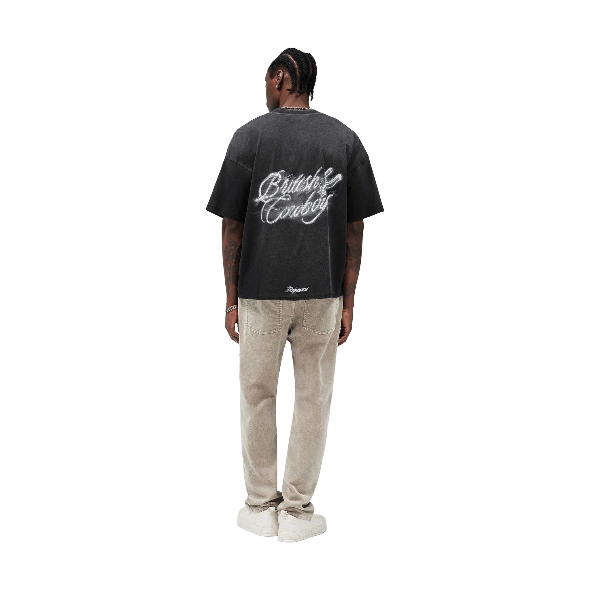 Represent British Cowboys Tee Stained Black (SS26)