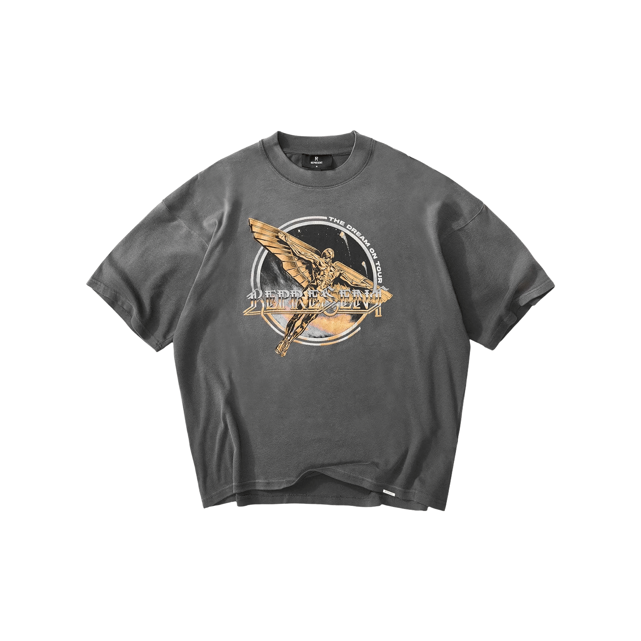 Represent Golden Tour Tee Sun Fade Grey (SS26)