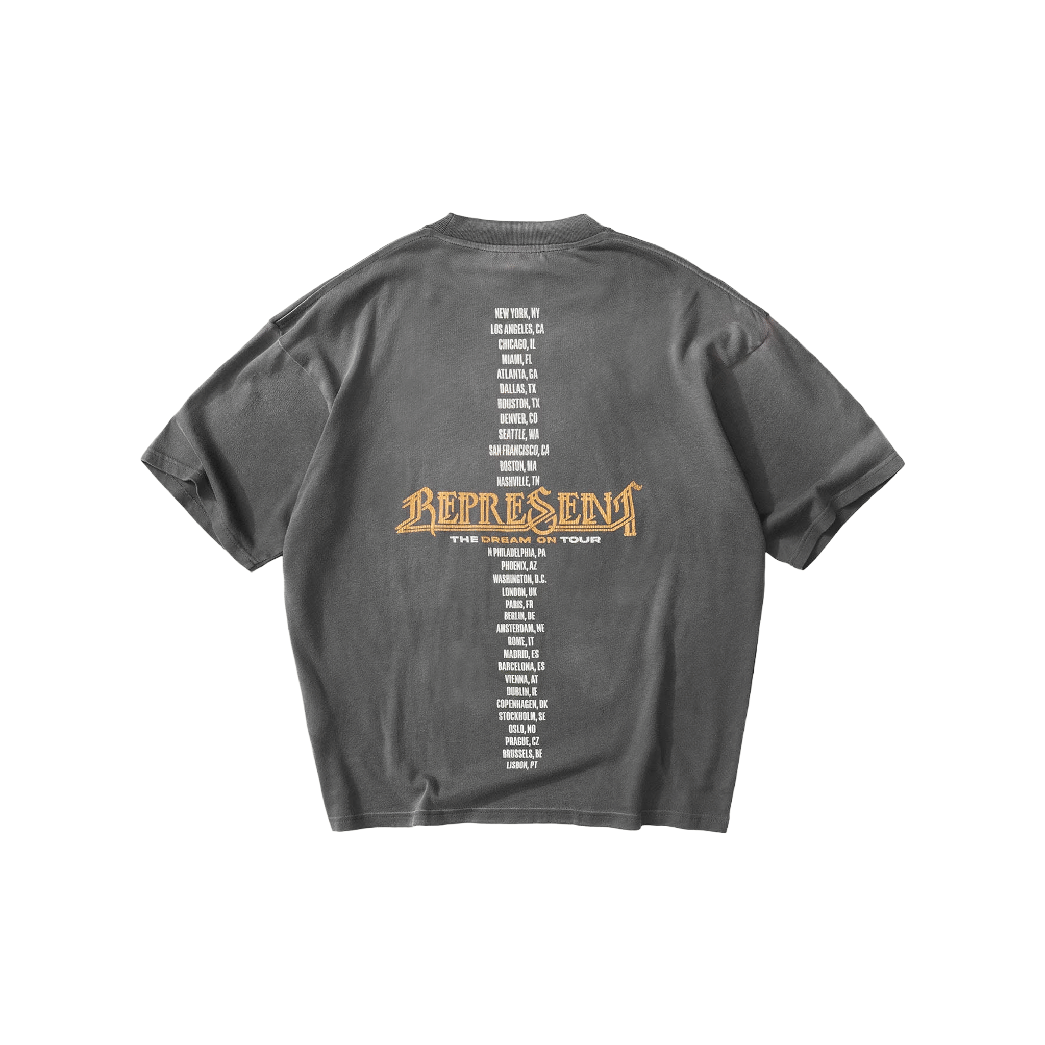 Represent Golden Tour Tee Sun Fade Grey (SS26)