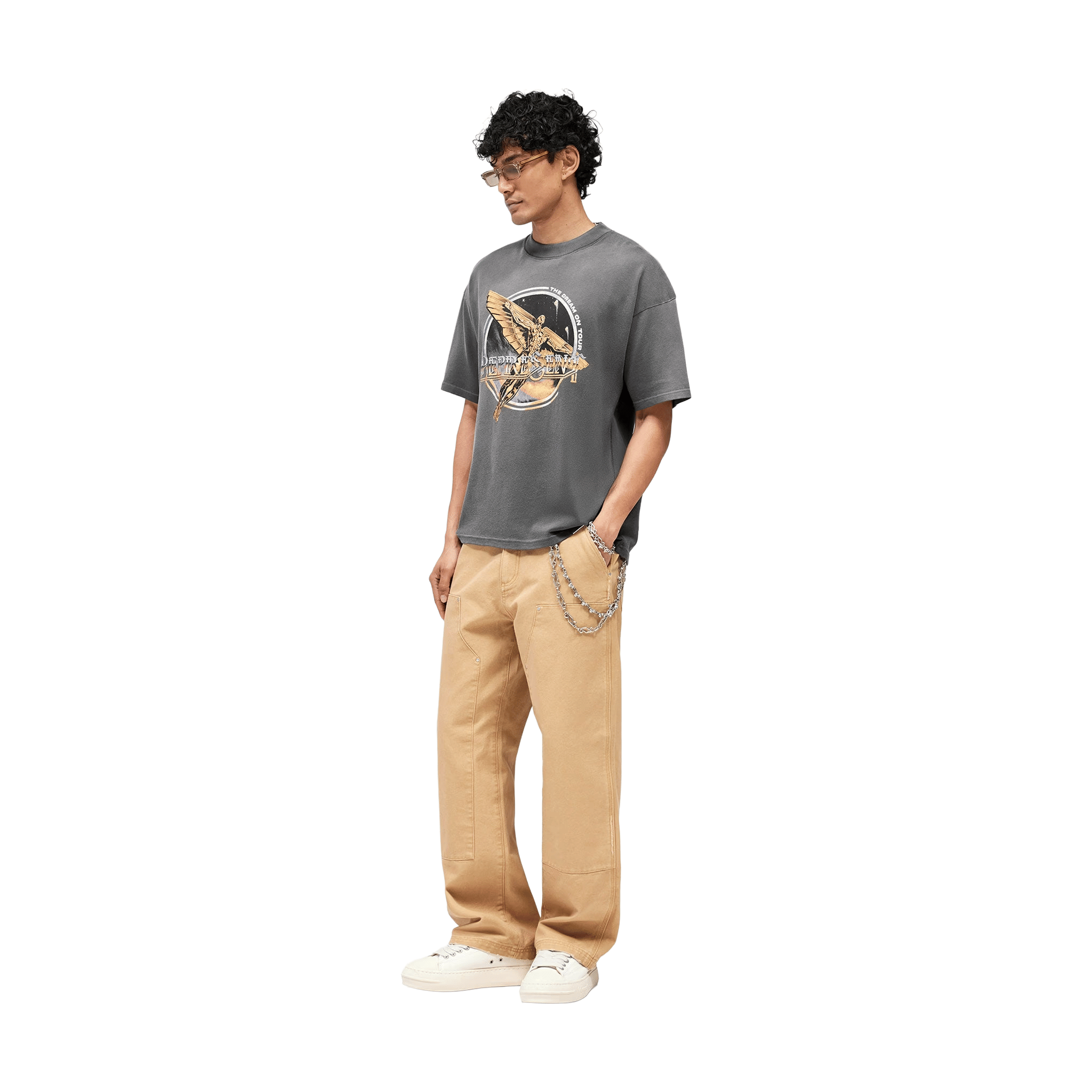 Represent Golden Tour Tee Sun Fade Grey (SS26)