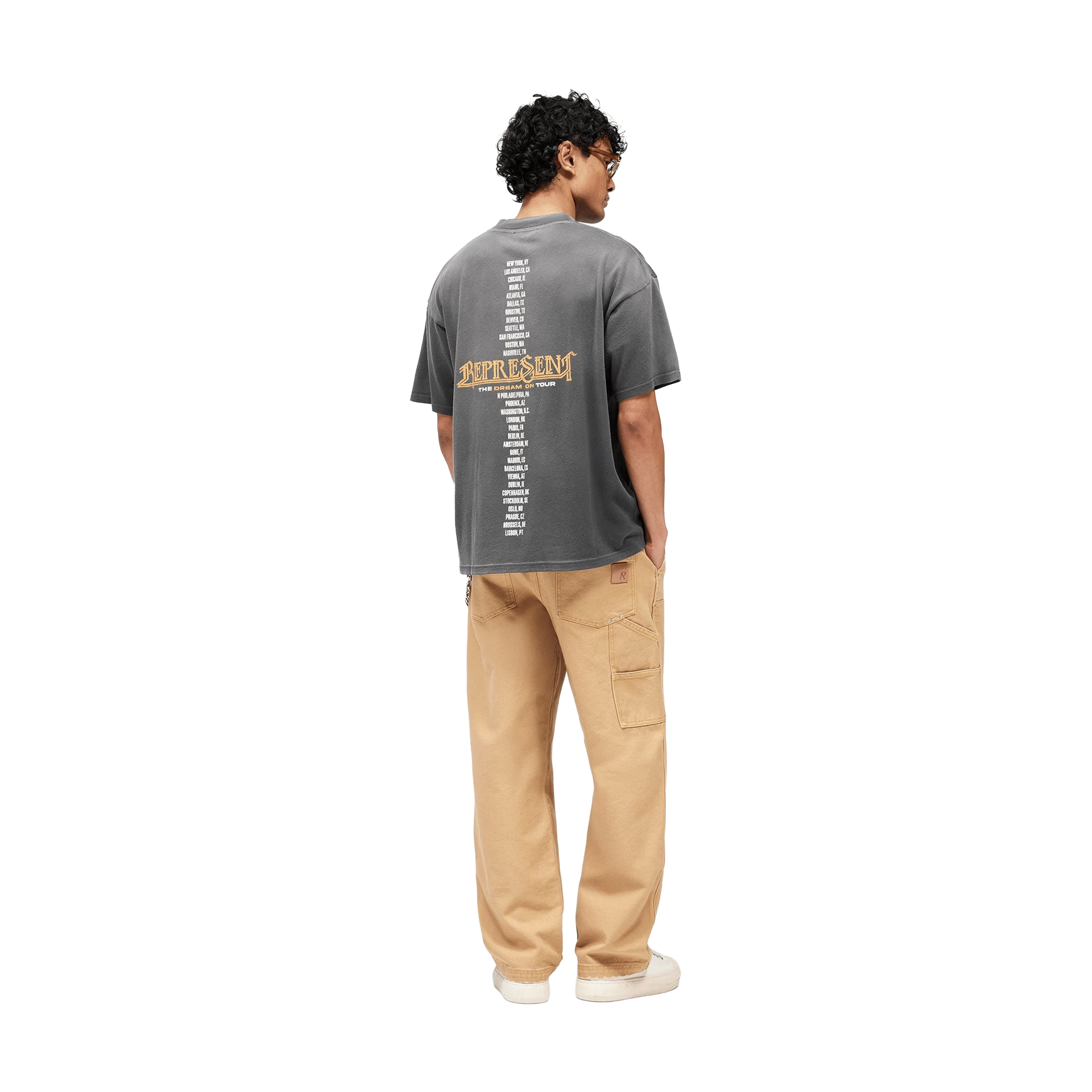 Represent Golden Tour Tee Sun Fade Grey (SS26)