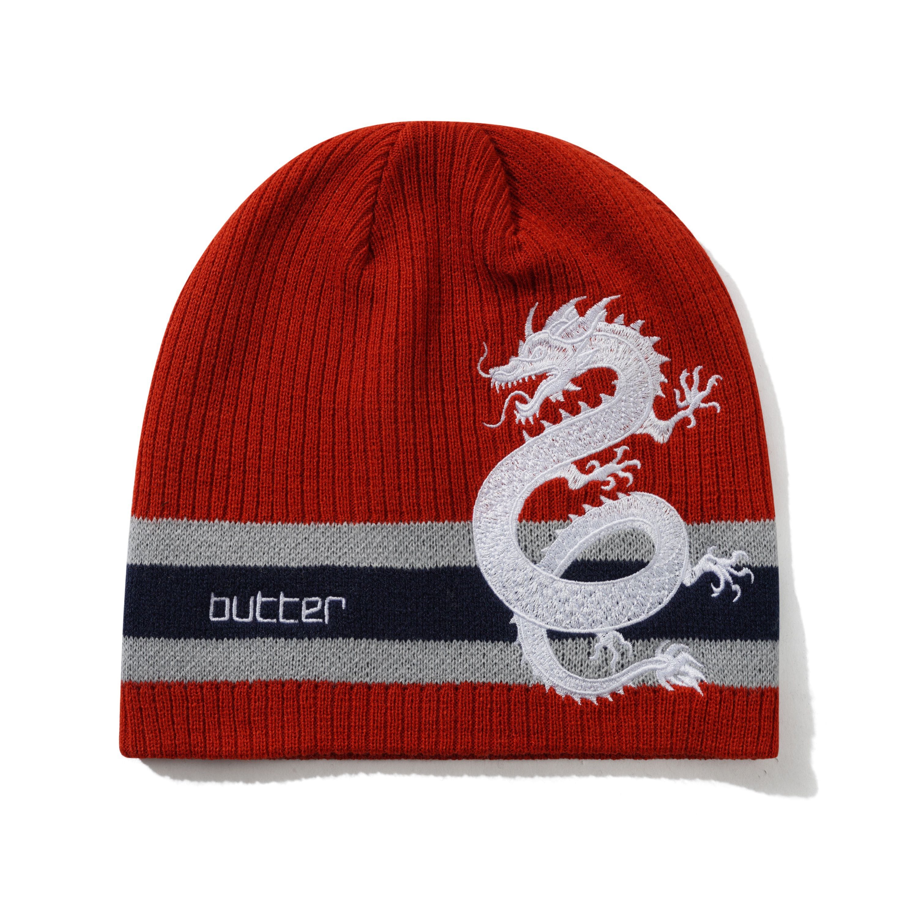 Butter Goods Dragon Skully Beanie Red