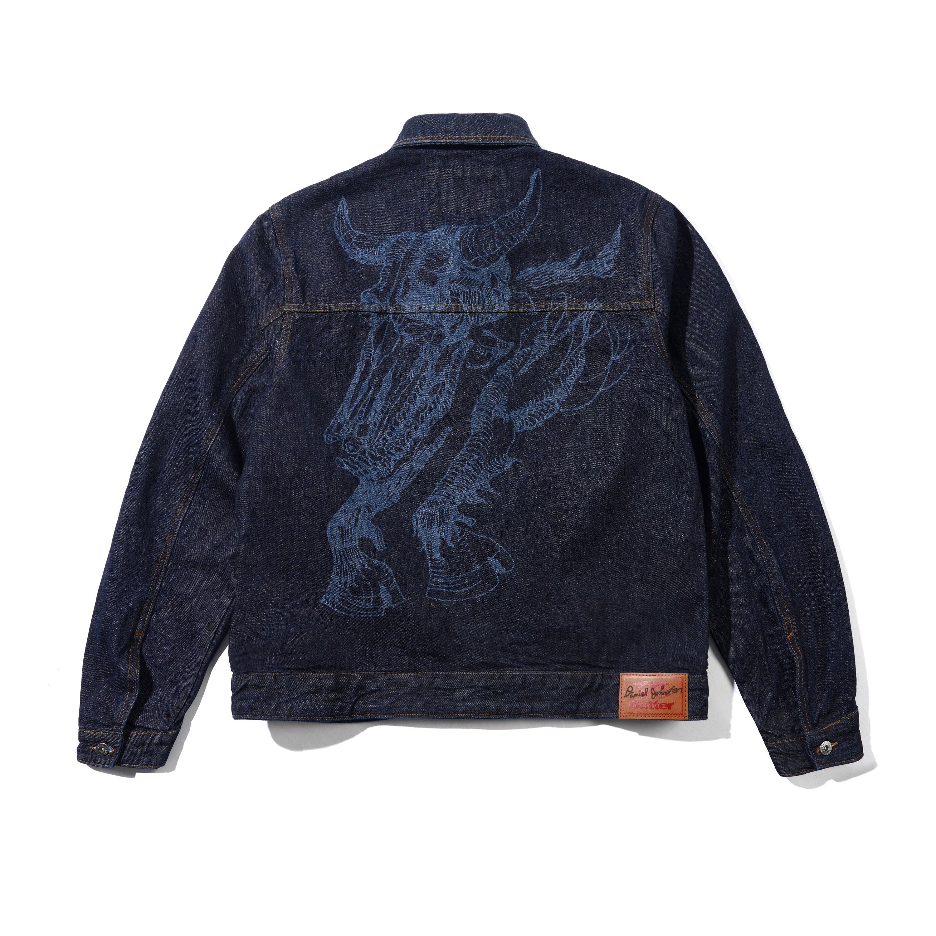 Butter Goods x Daniel Johnston Bull Selvedge Denim Jacket Raw Indigo