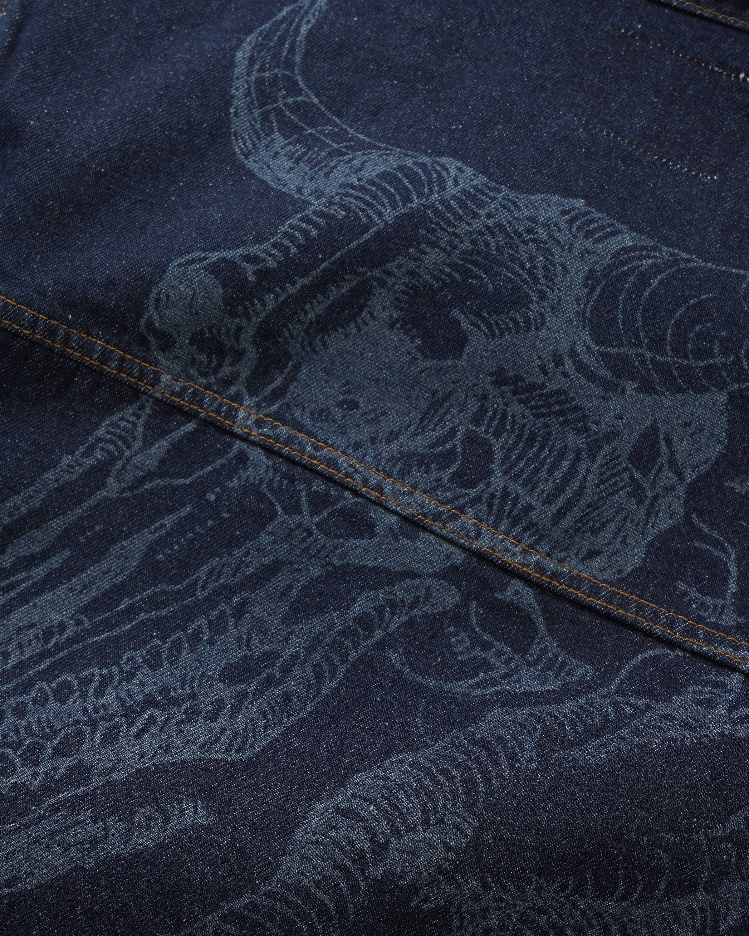 Butter Goods x Daniel Johnston Bull Selvedge Denim Jacket Raw Indigo