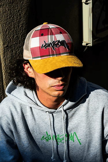 Timescan Script Mesh Cap Flannel Red