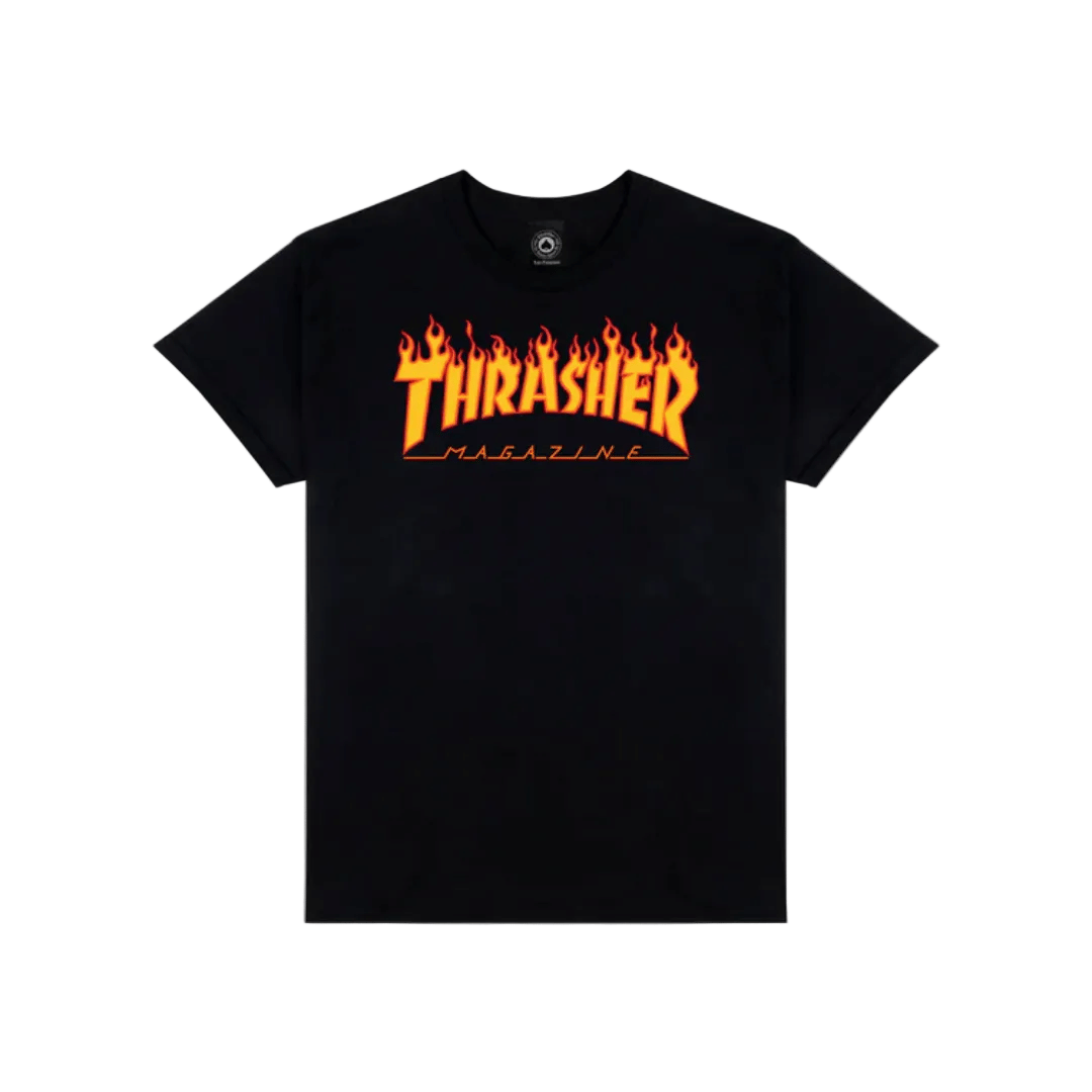 Thrasher Flame Logo Youth T-Shirt Black