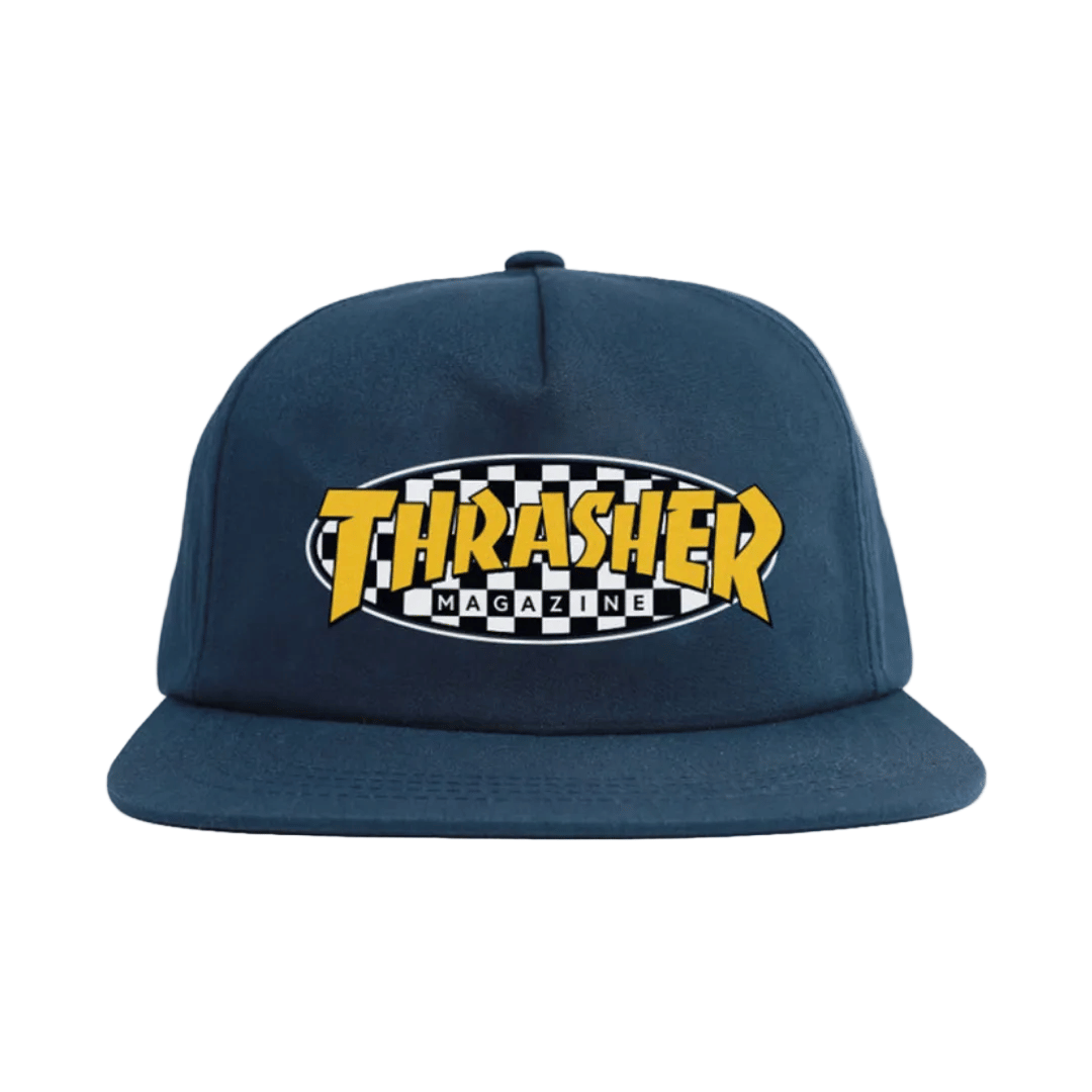 Thrasher Checkered Oval Snapback Navy