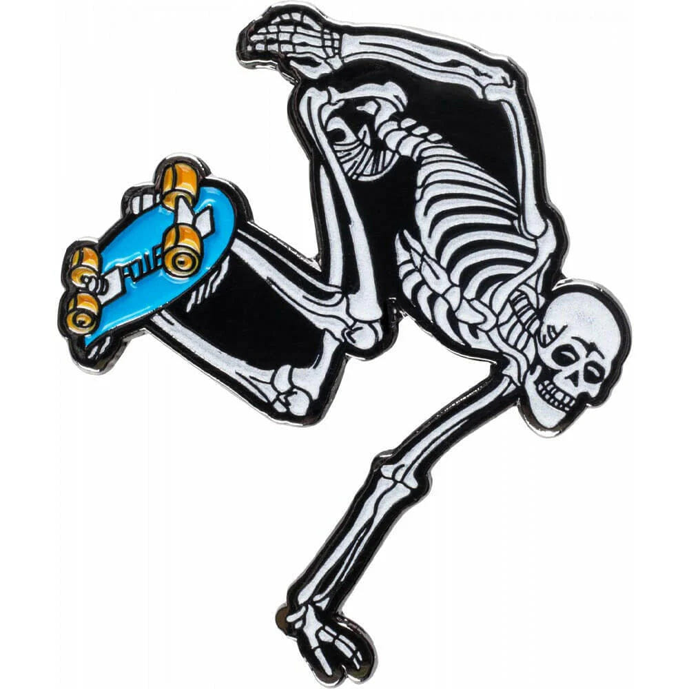 Powell Peralta Skateboarding Skeleton Lapel Pin Glow