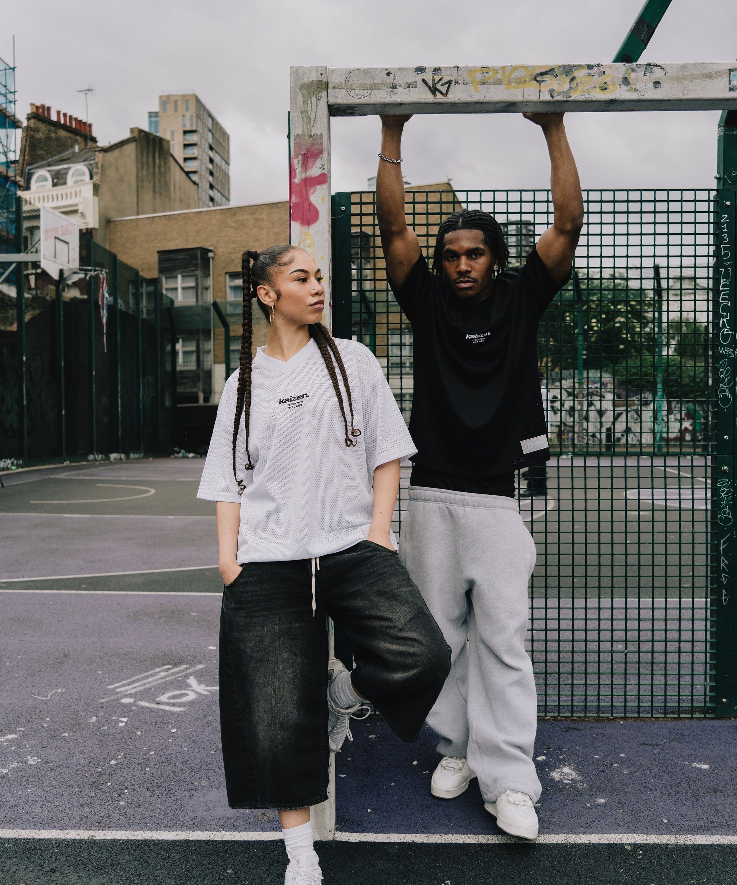 KAIZEN MARKET WHITE MESH JERSEY