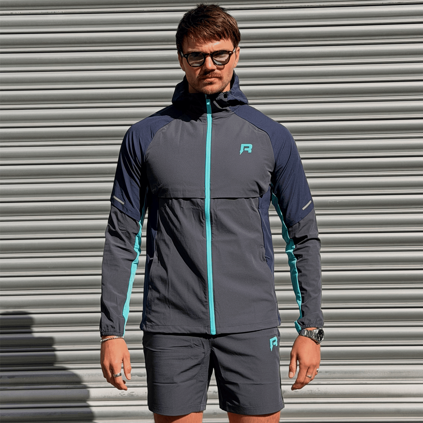Reprimo Vortex Windbreaker Jacket 'Blue Steel Cyan'