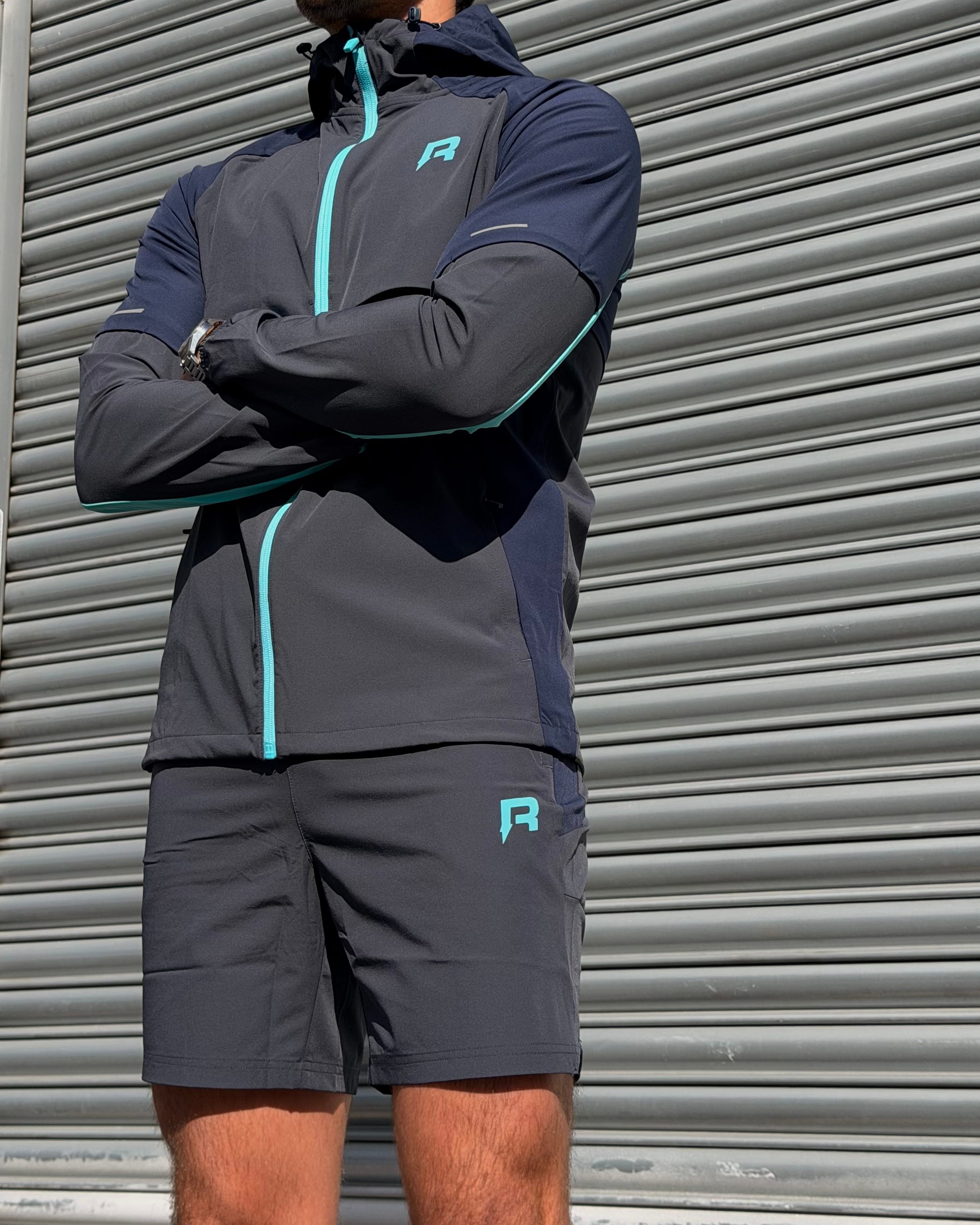 Reprimo Vortex Windbreaker Jacket 'Blue Steel Cyan'