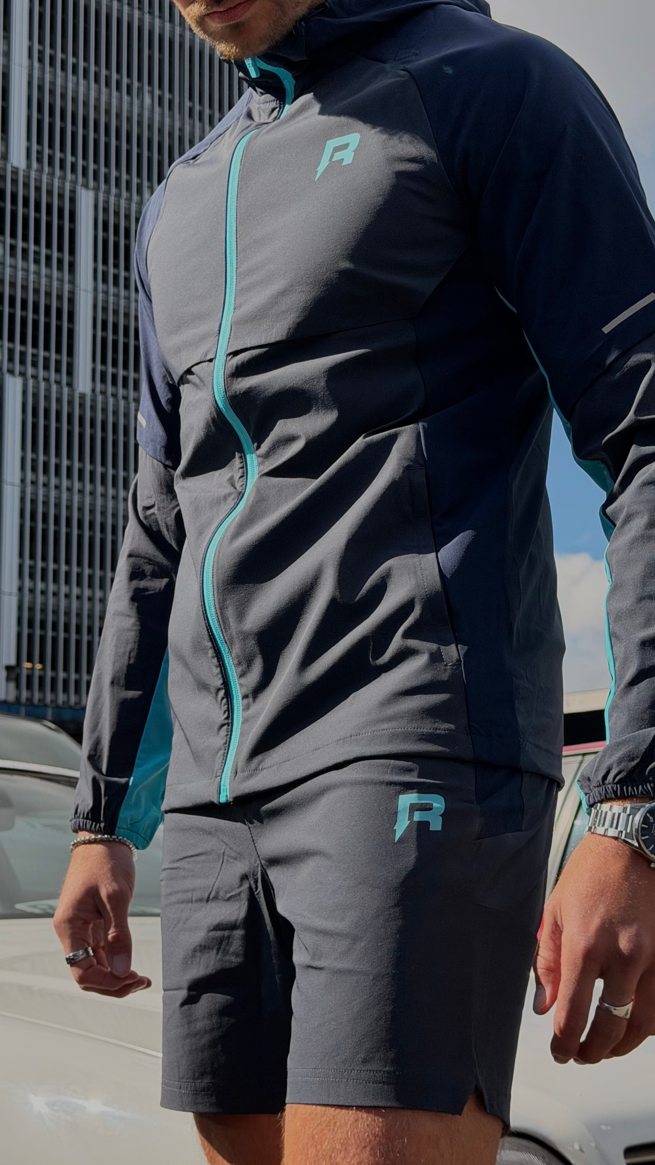 Reprimo Vortex Windbreaker Jacket 'Blue Steel Cyan'