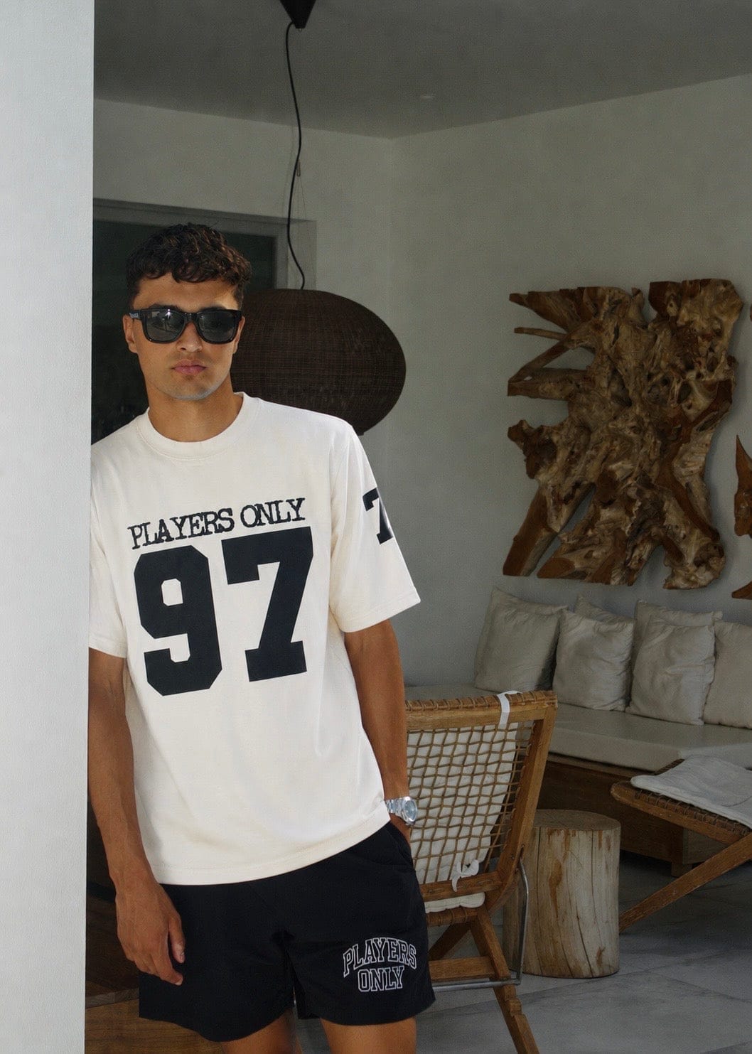 PLAYERS ONLY ECRU JERSEY TEE